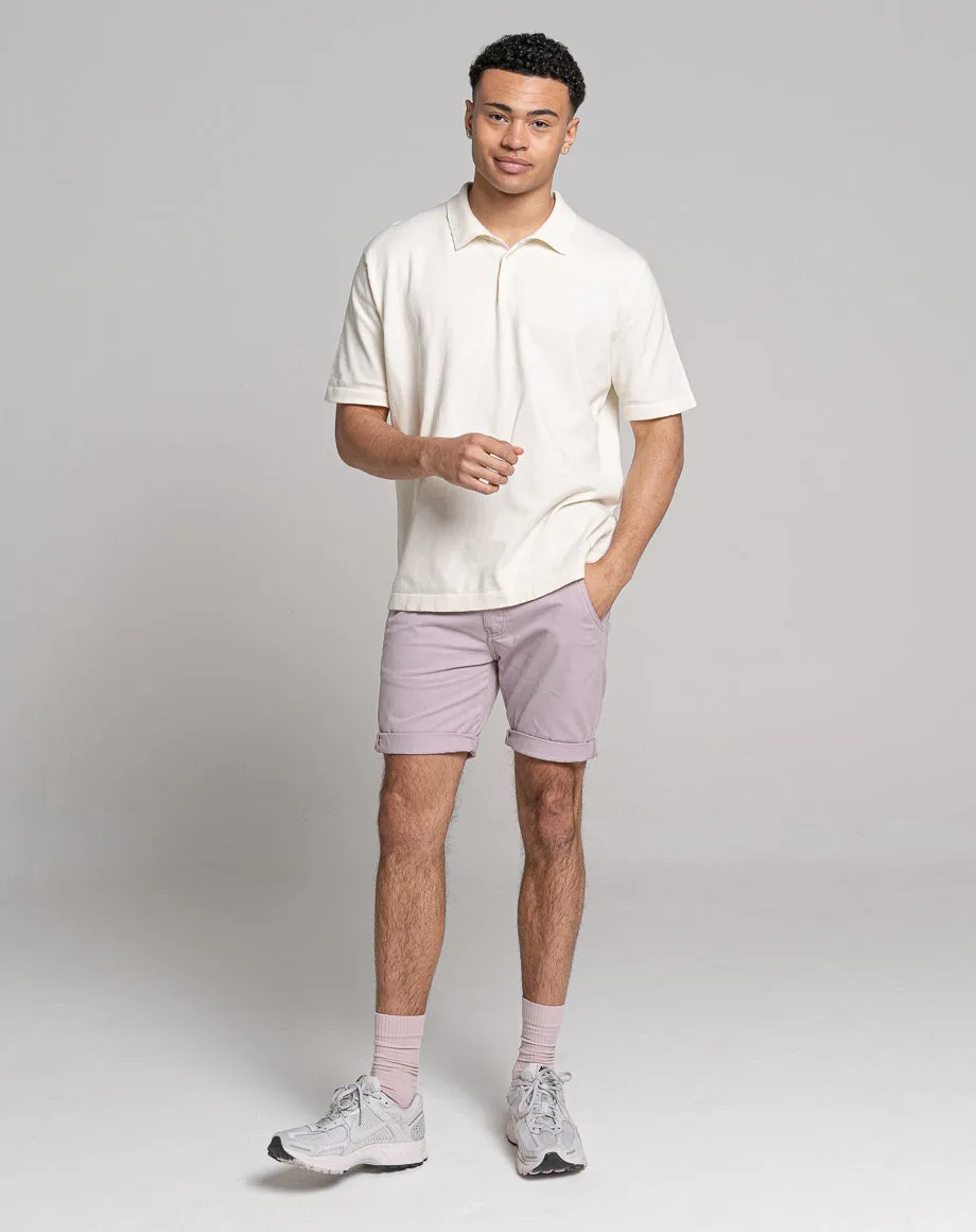 ESSENTIAL OVERSIZED SHORT SLEEVE KNITTED POLO | ECRU