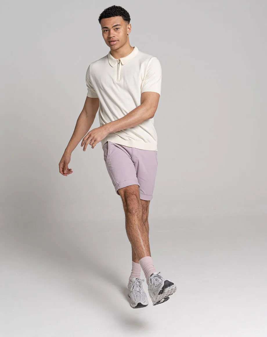 ESSENTIAL OVERSIZED SHORT SLEEVE KNITTED POLO | ECRU