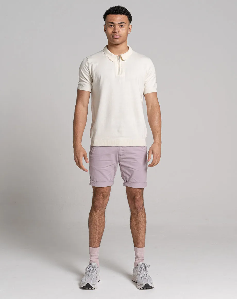 ESSENTIAL OVERSIZED SHORT SLEEVE KNITTED POLO | ECRU