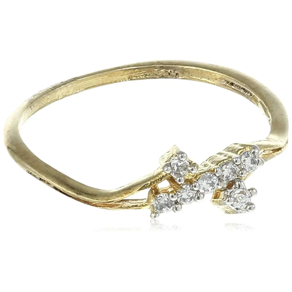 Estele american diamond and gold plated fancy stylish ring for women( non adjustable)