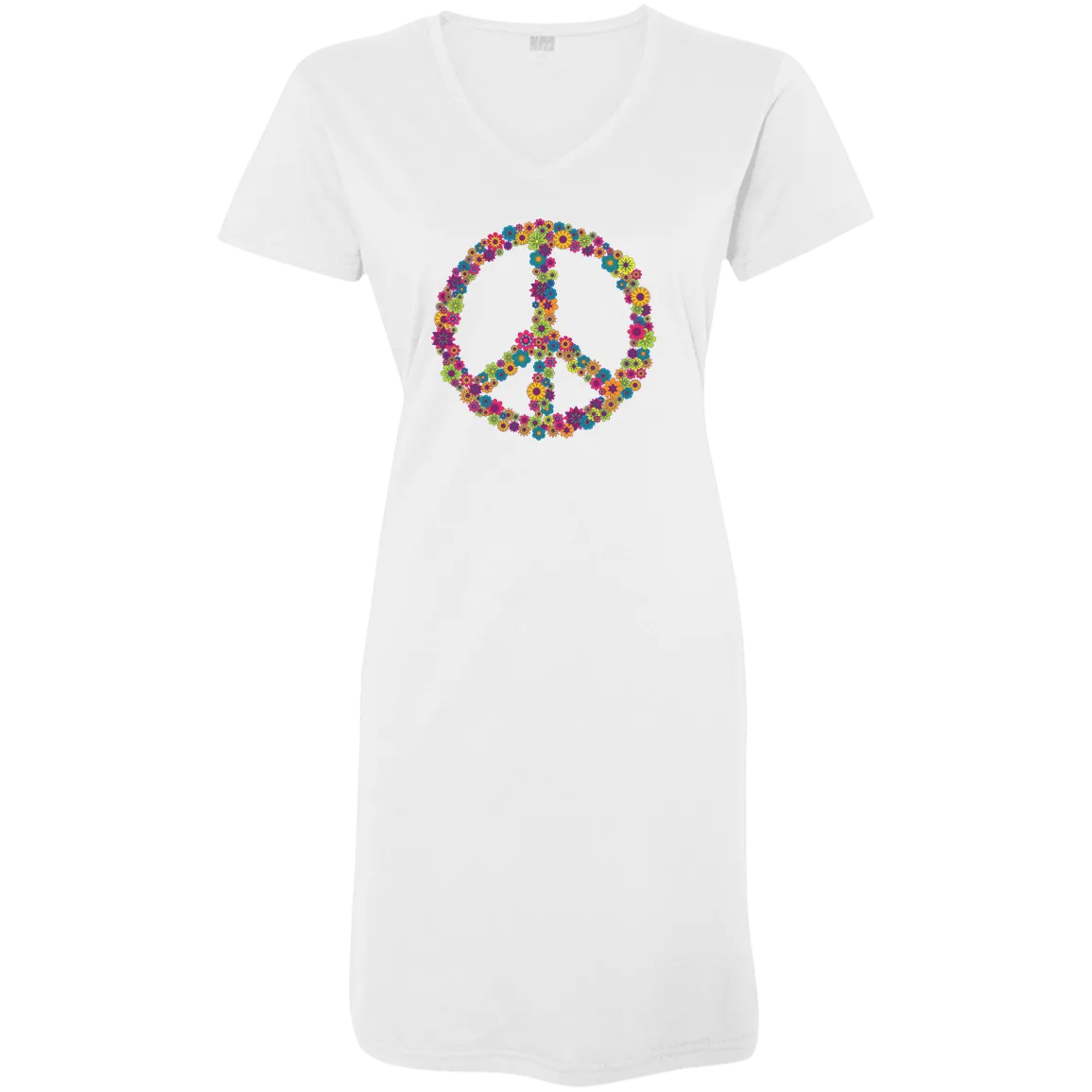 Floral Peace Sign Ladies' V-Neck Cover-Up