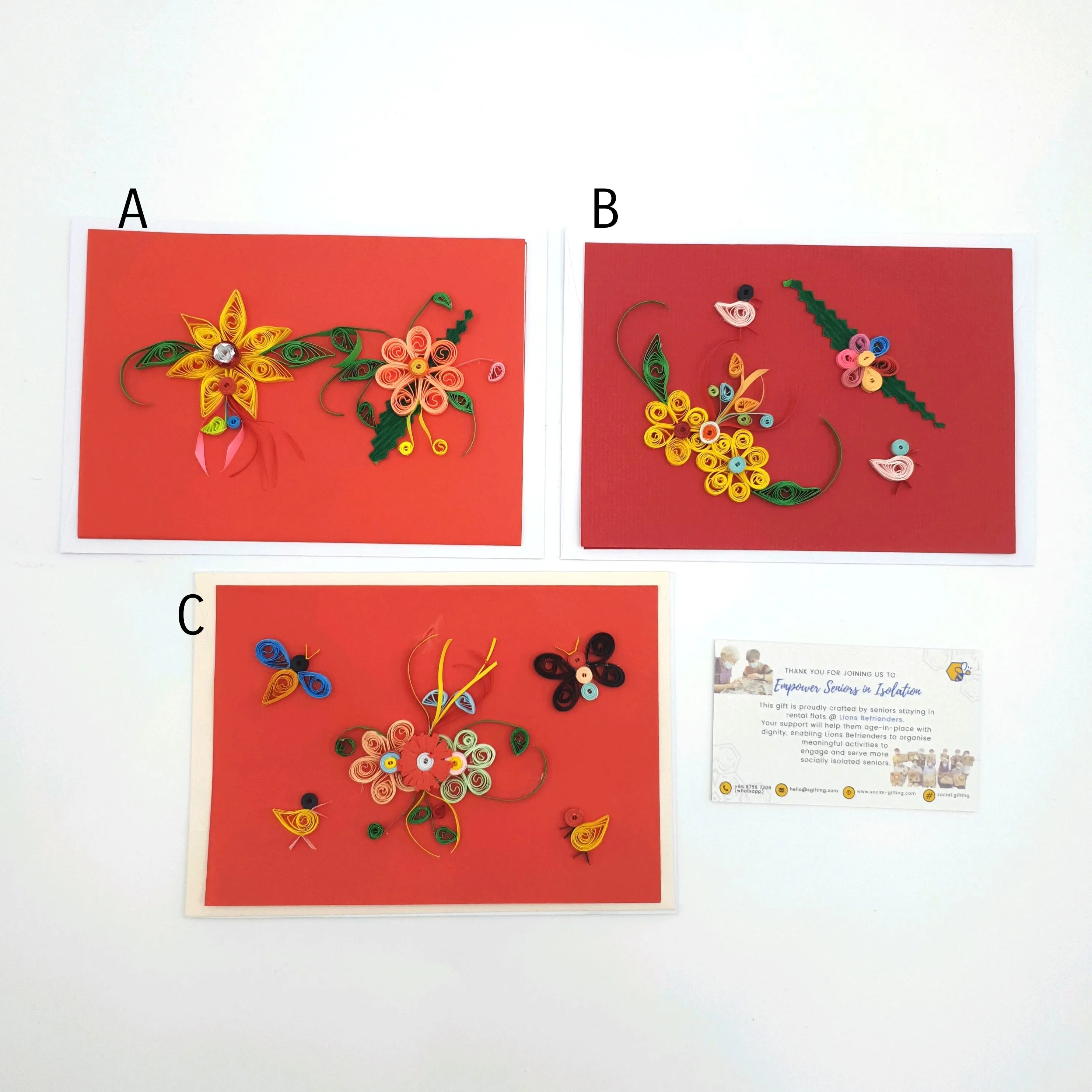 Flower Paper Quilling Greeting Card