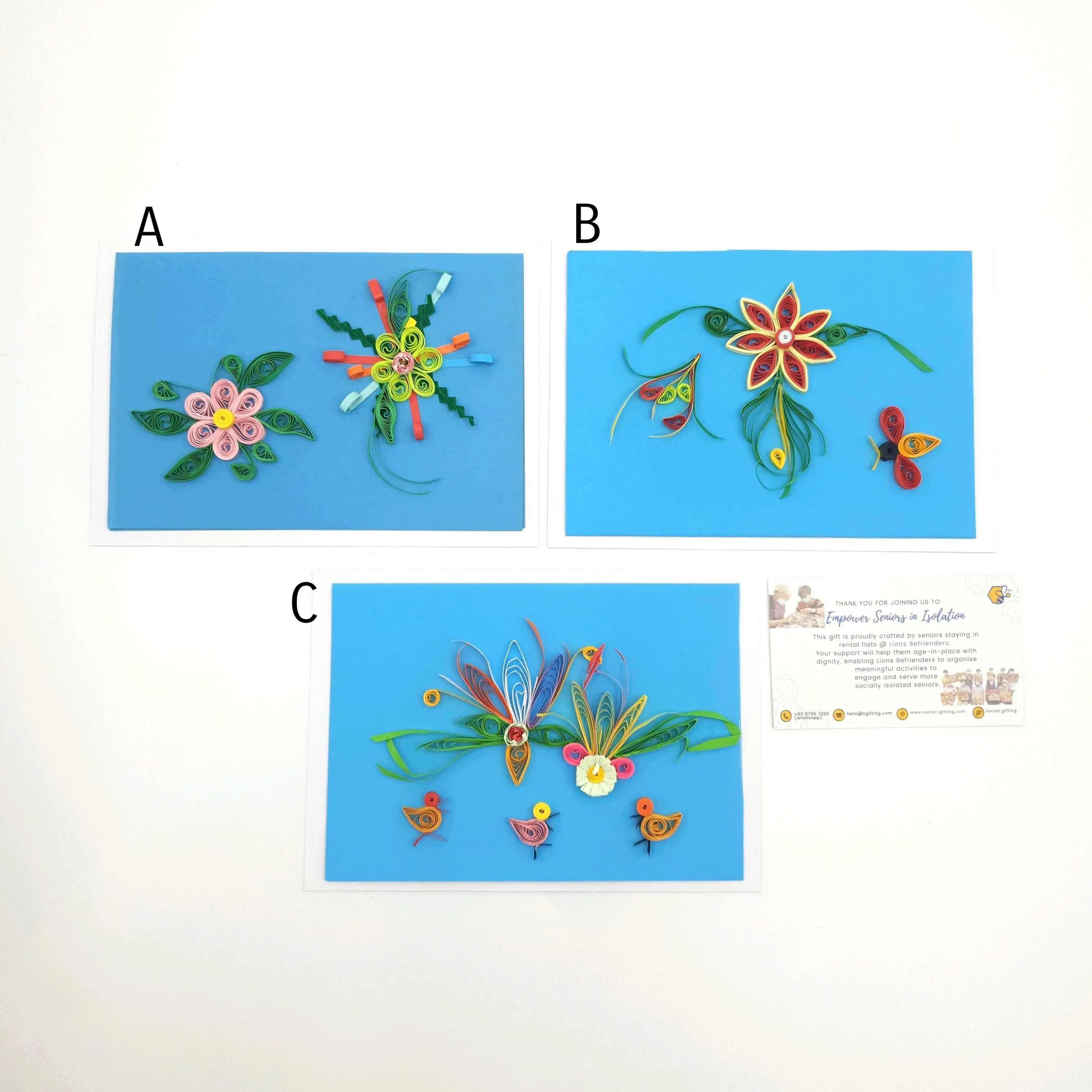 Flower Paper Quilling Greeting Card