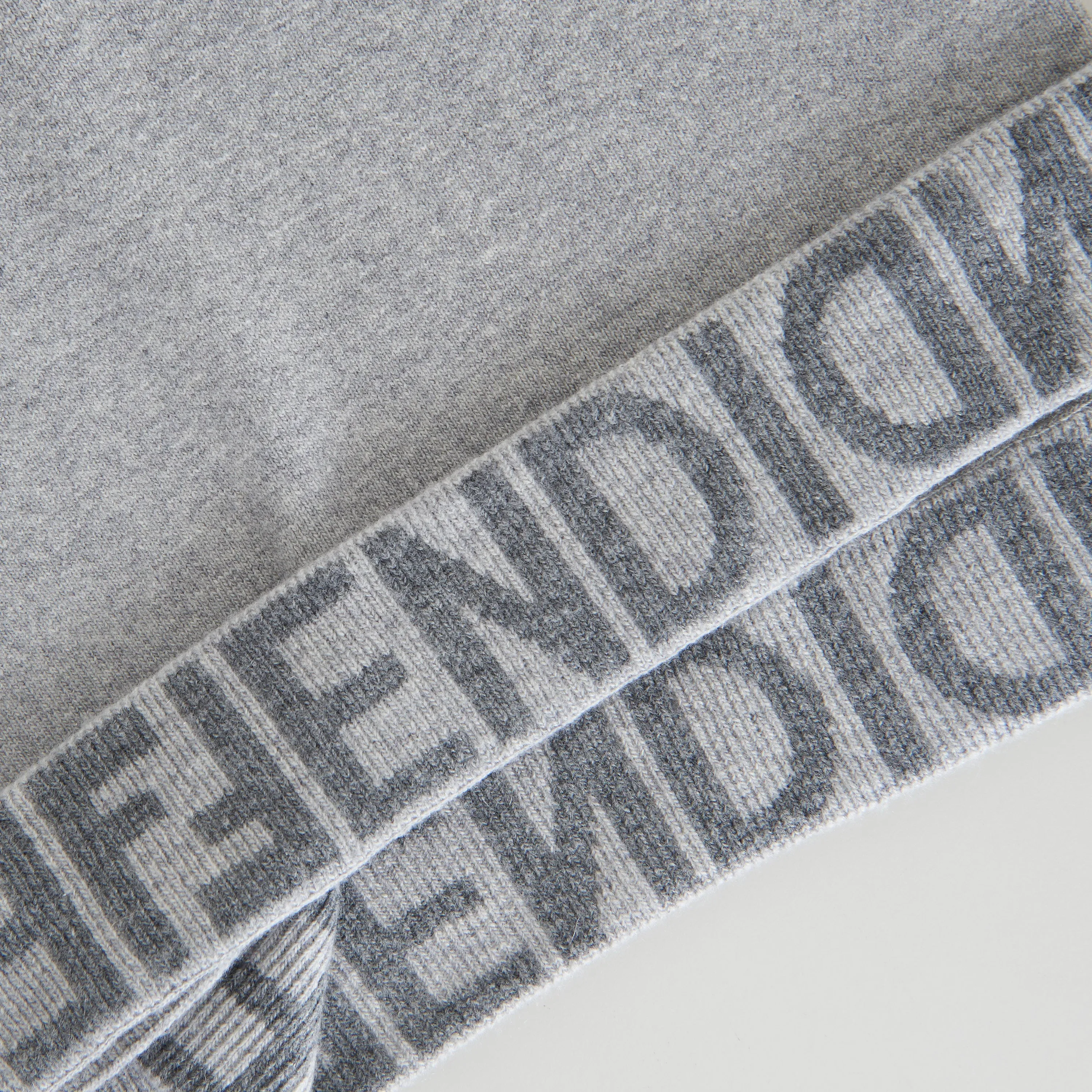 Grey Cashmere & Wool Sweater -  Fendi Mirror Logo Motif