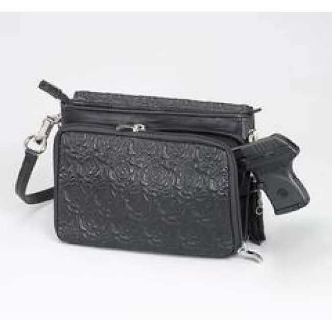 GTM Original Embroidered Lambskin Compact Concealed Carry Clutch Purse