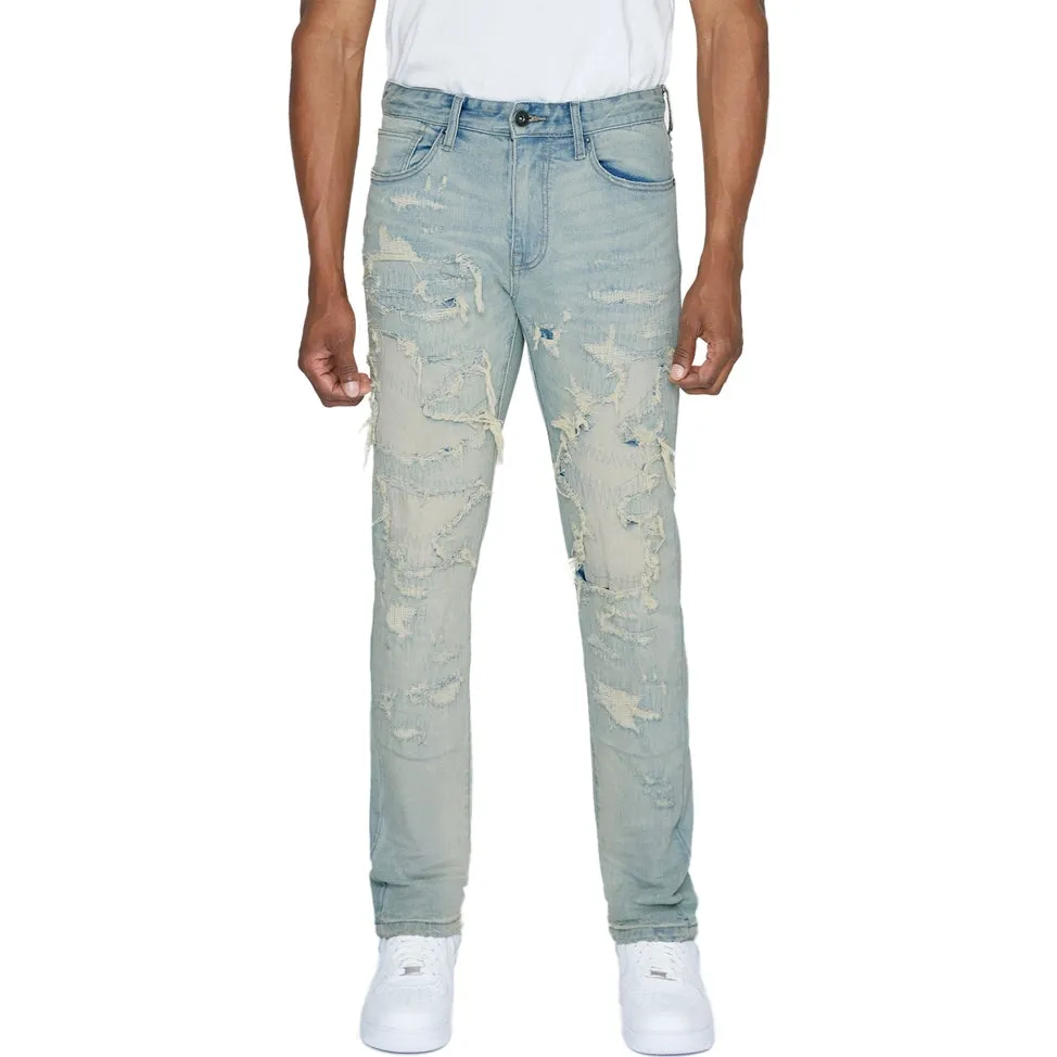 Heavy Distressed Jeans - Elm Blue