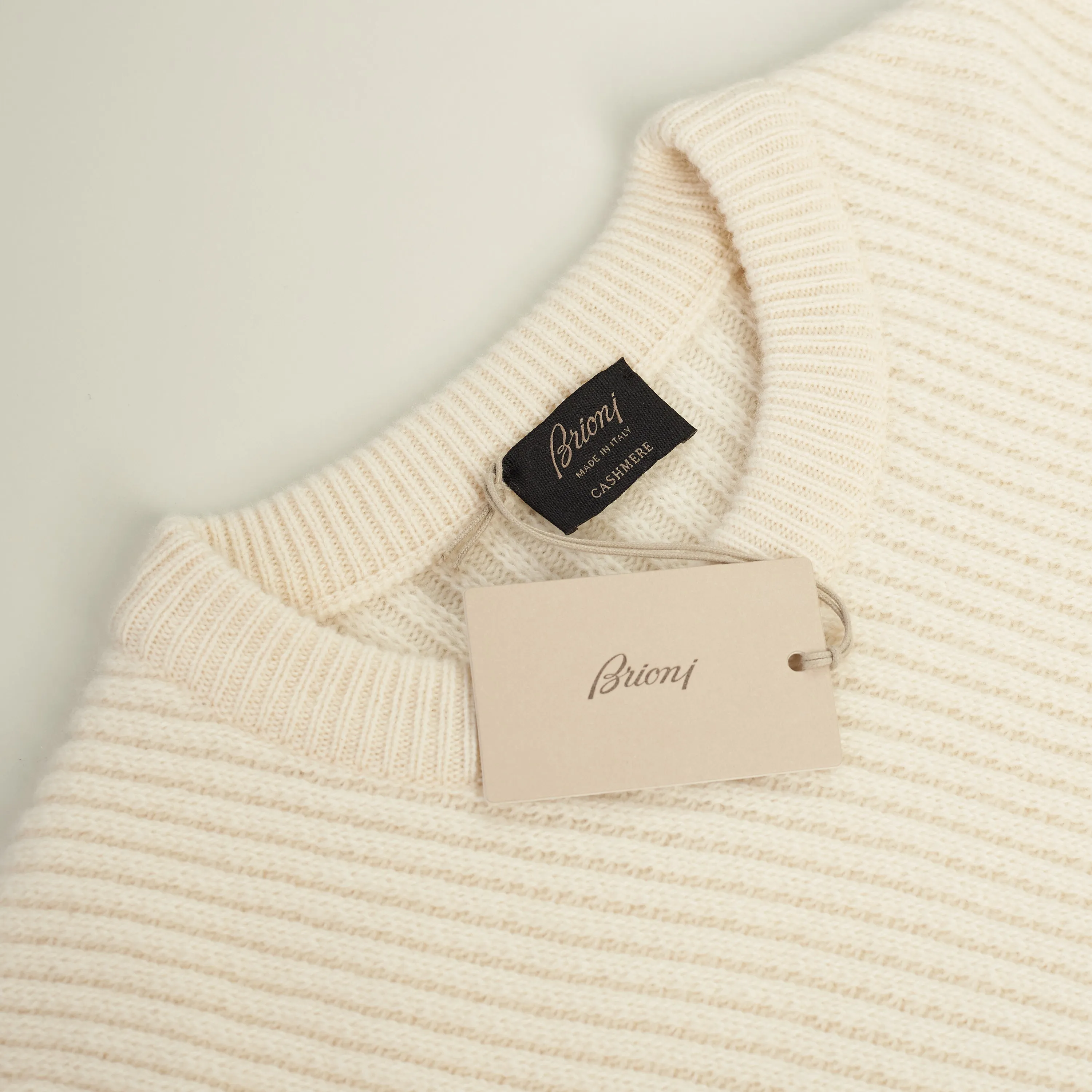 Ivory White Crew Neck Sweater - Sustainable Cashmere