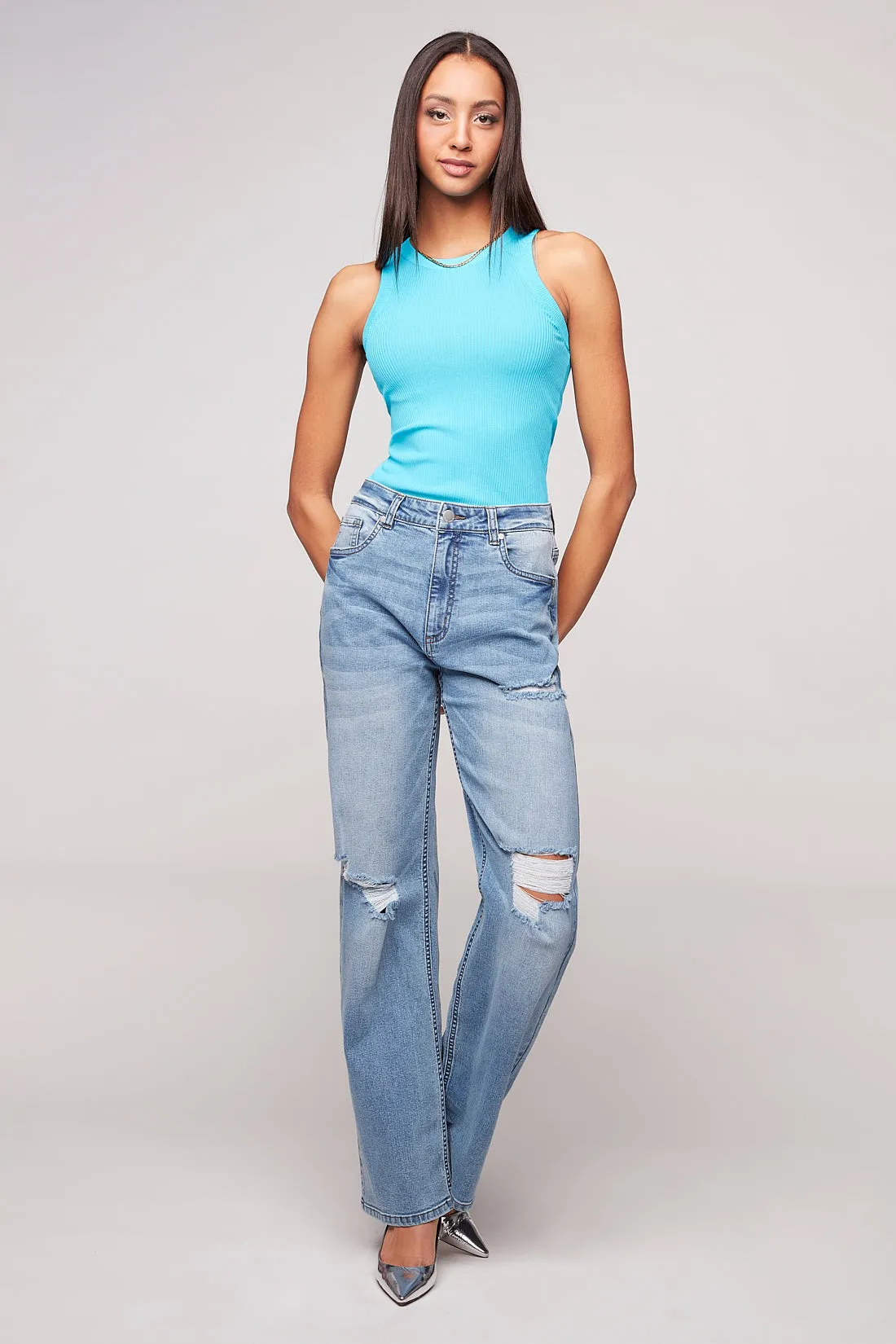 JANIS - Wide Leg Jean - Medium Blue