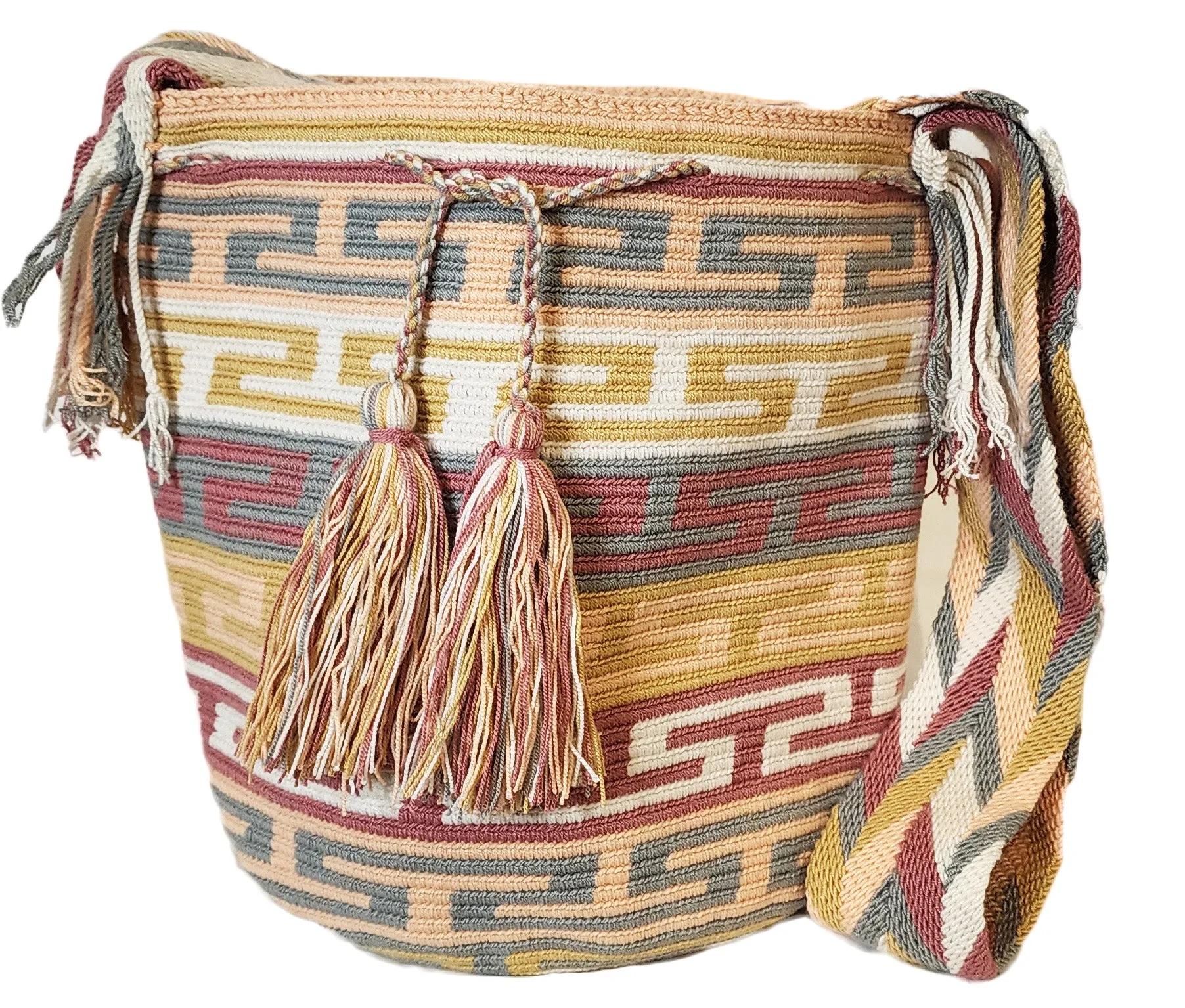 Jenna Large Handmade Crochet Wayuu Mochila Bag