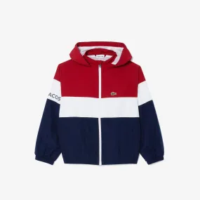 Kids’ Lacoste Recycled Polyester Zipped Hooded Jacket