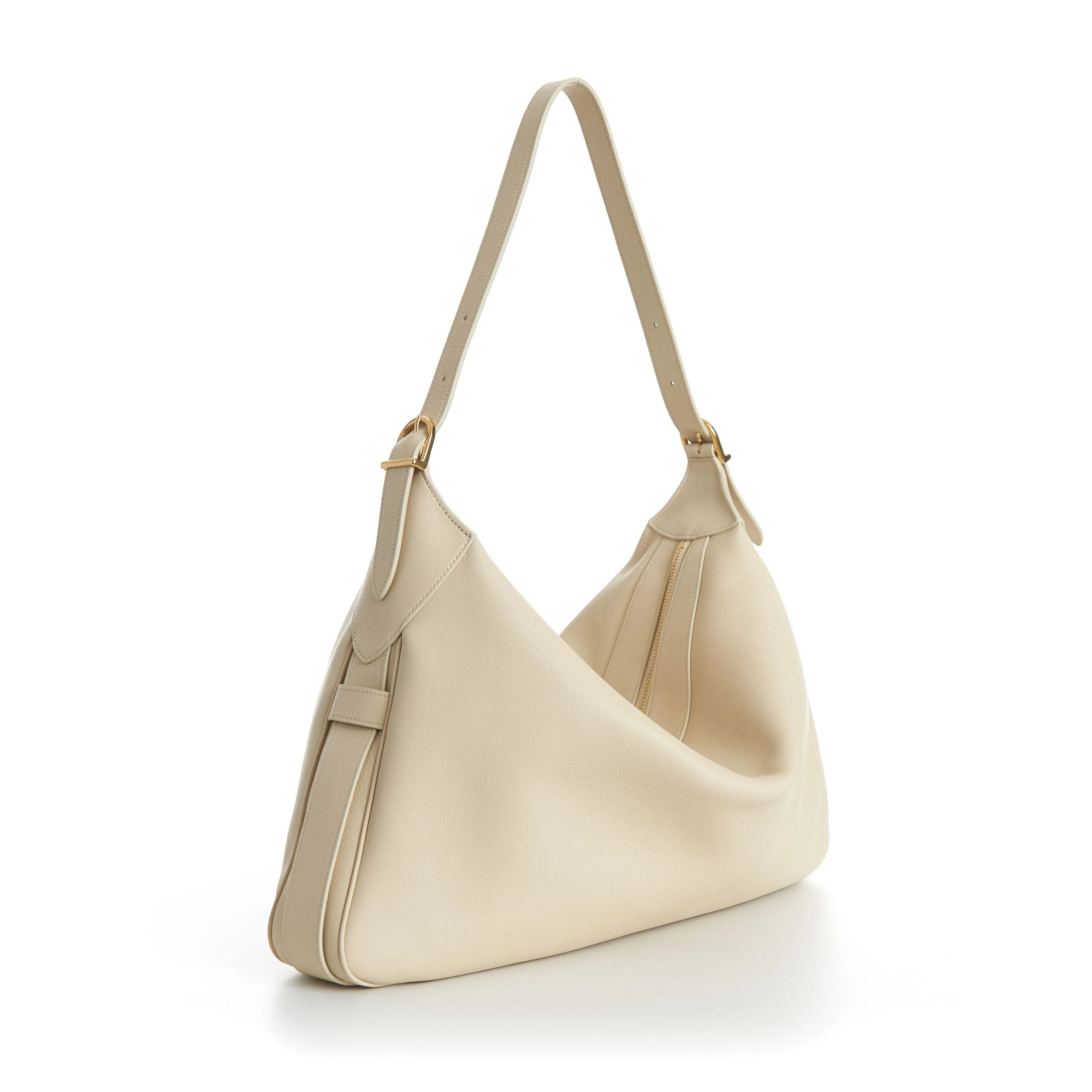 Large Romy Bag In Beige Smooth Calfskin