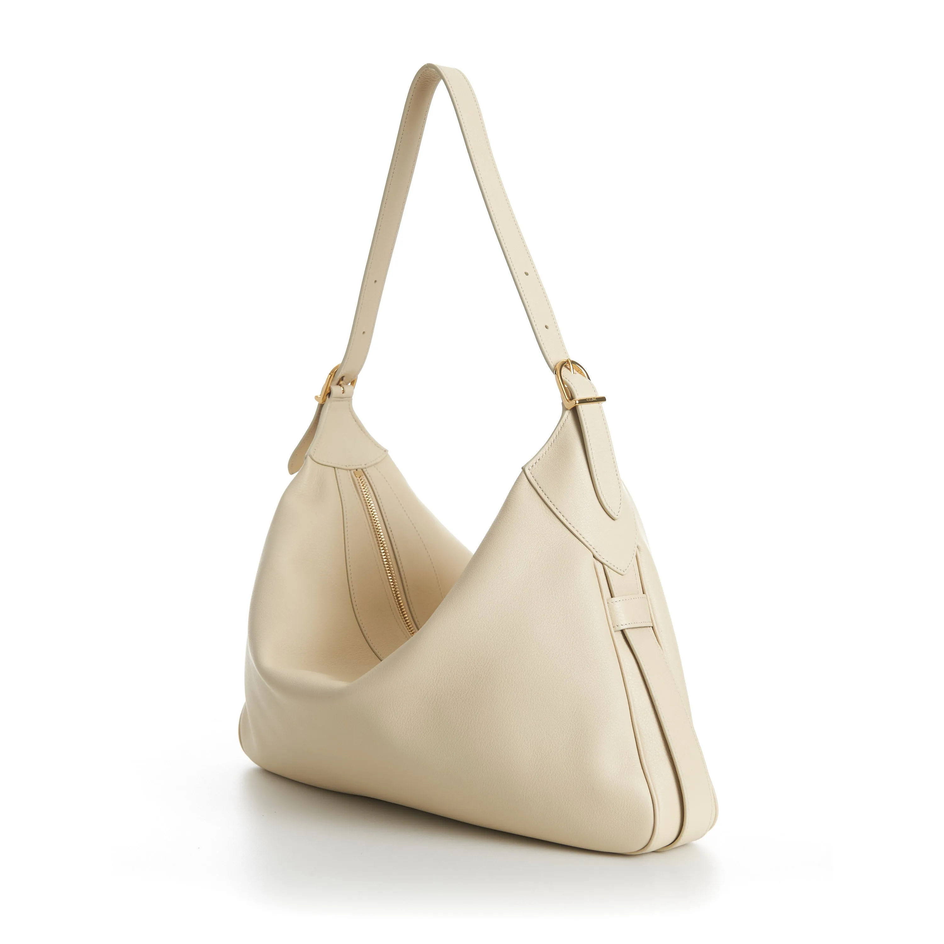 Large Romy Bag In Beige Smooth Calfskin