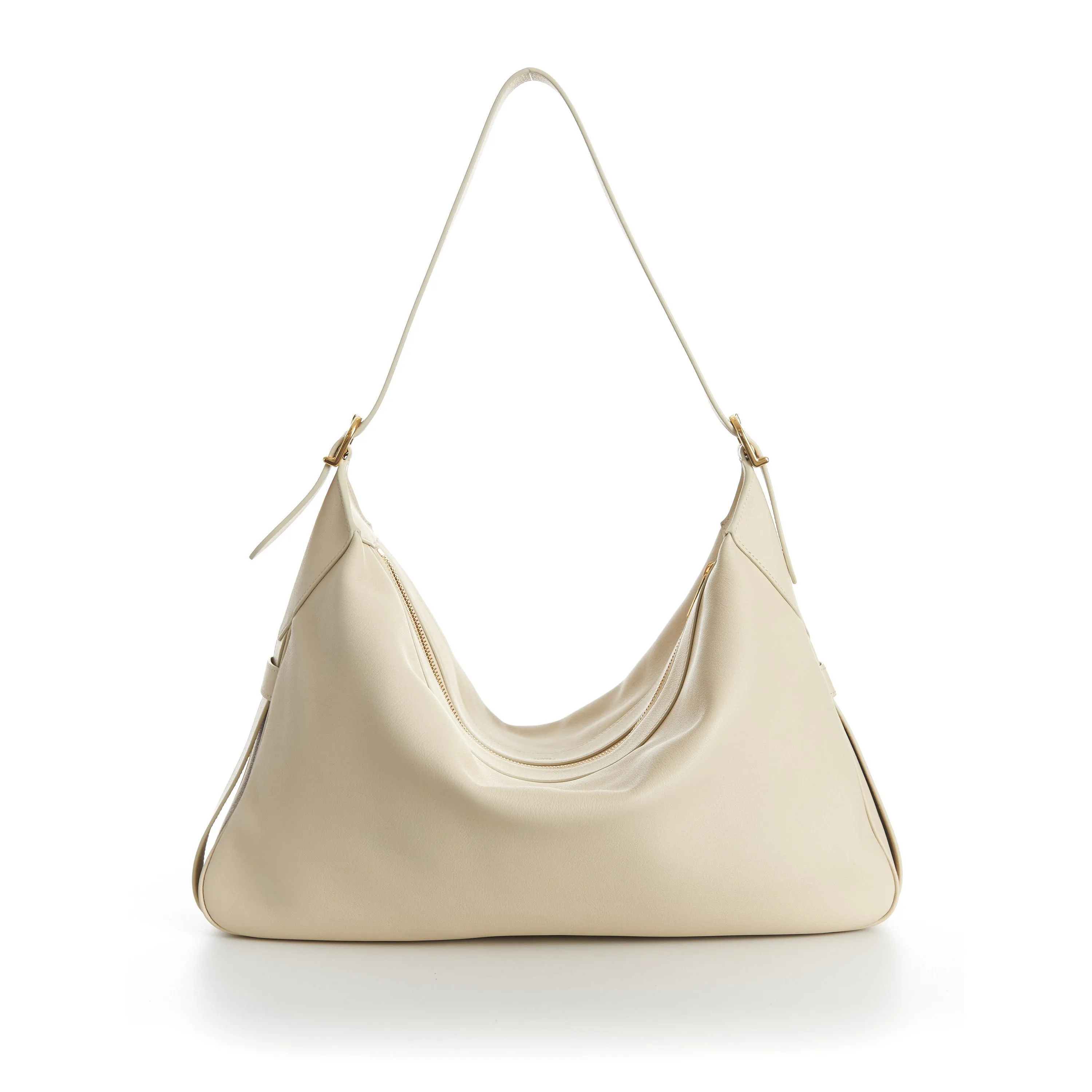 Large Romy Bag In Beige Smooth Calfskin