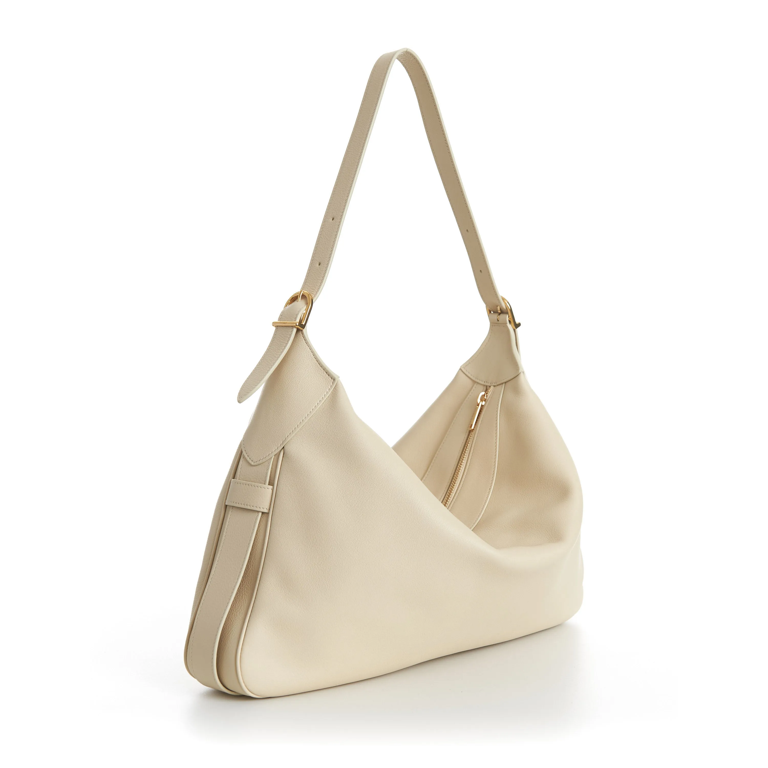 Large Romy Bag In Beige Smooth Calfskin