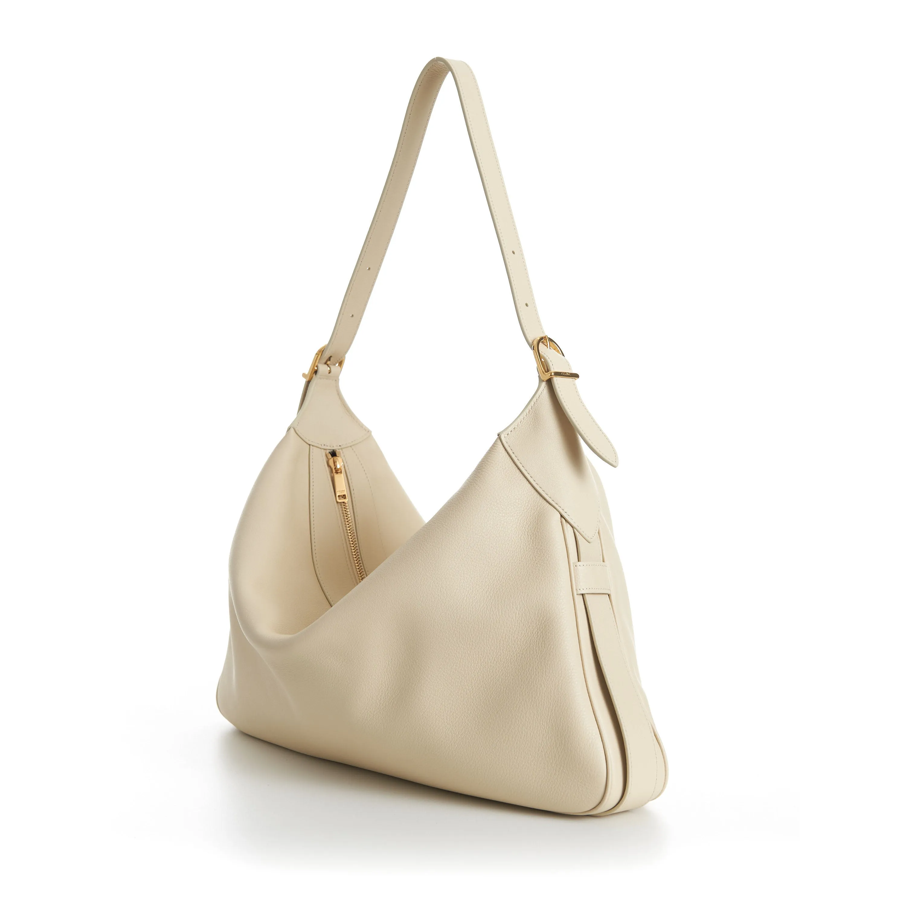 Large Romy Bag In Beige Smooth Calfskin