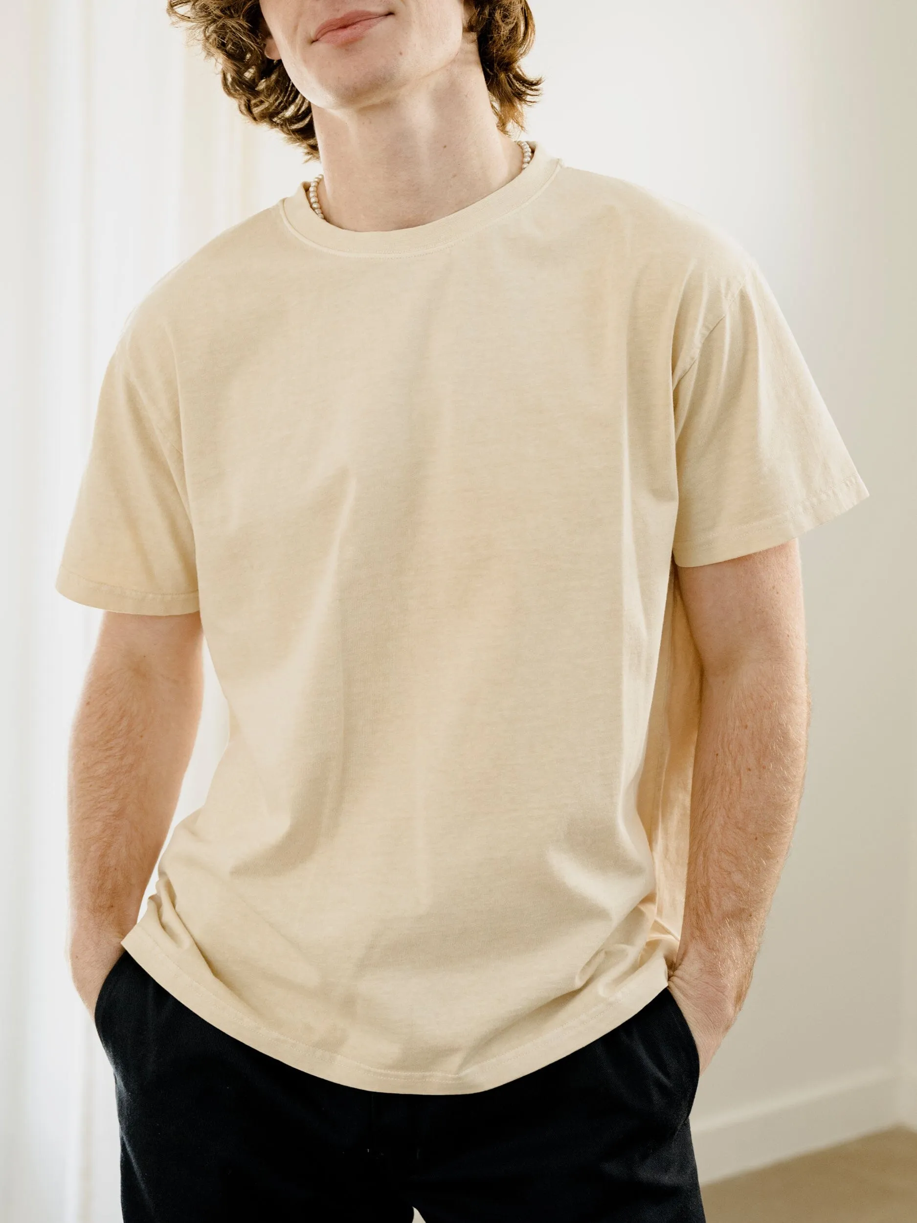 LivyLu Blank Natural Hi-Dive Garment Dyed Tee