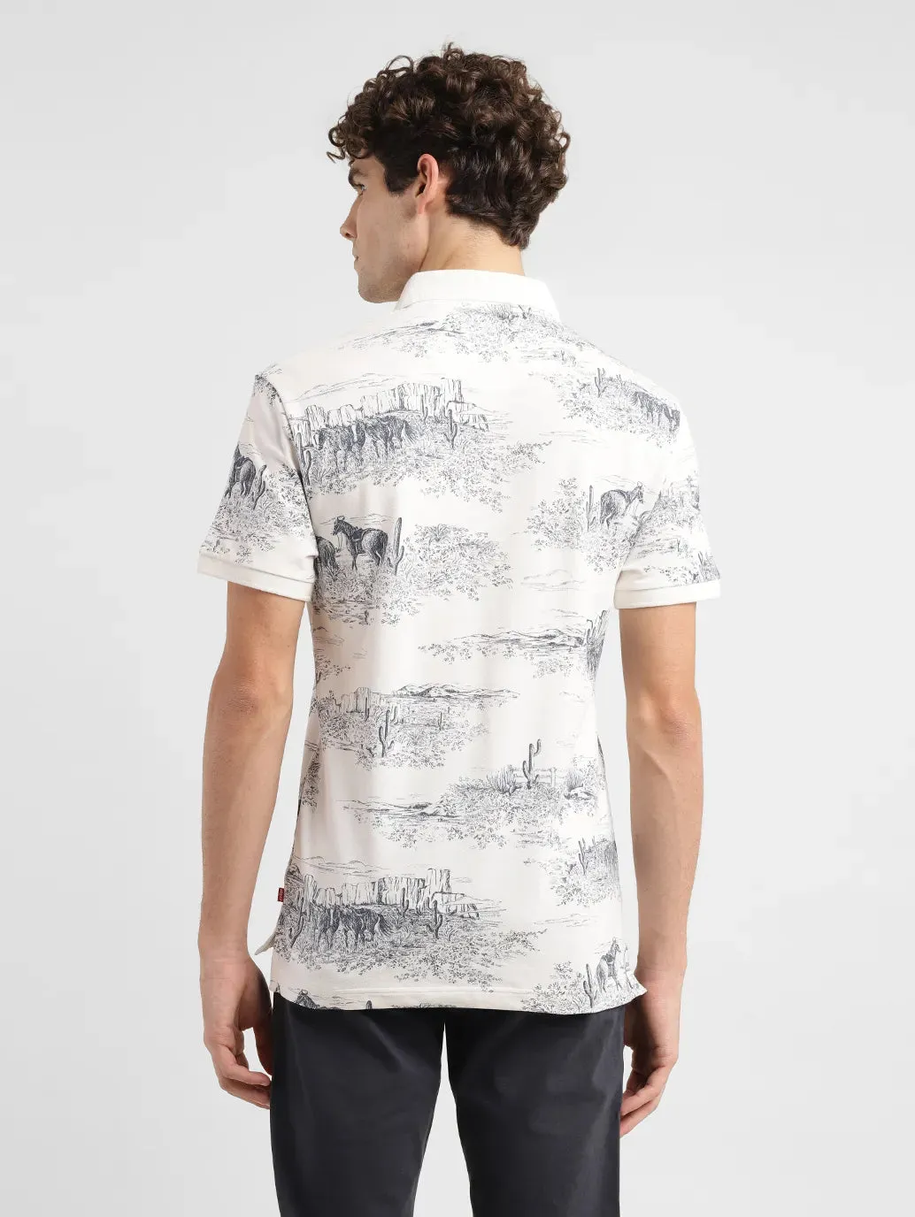 Men's Abstract Slim Fit Polo T-Shirt