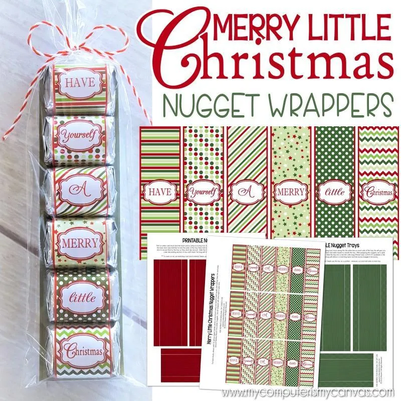 Merry Little Christmas {Nugget Wrappers} PRINTABLE