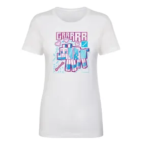 Womens Short Sleeve T-Shirt with Minecraft Acid Sketch Wolf Design