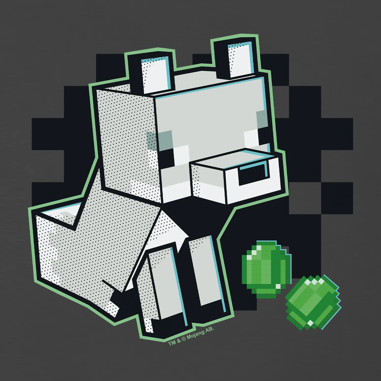 Minecraft Arctic Fox Adult Short Sleeve T-Shirt