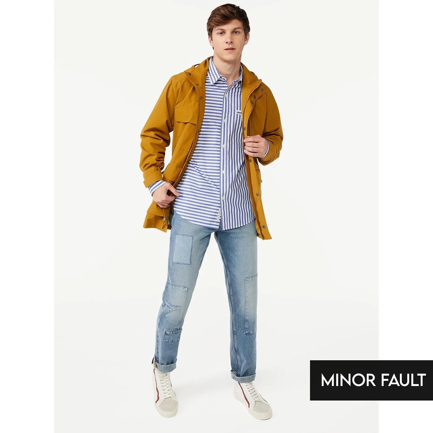 (Minor Fault) Modern Straight Multi Patch Jeans