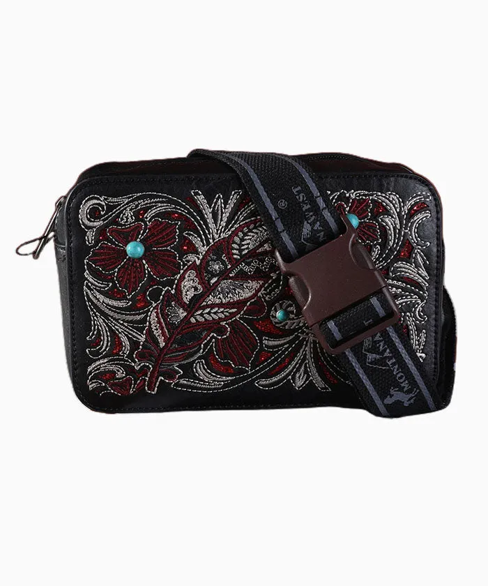 Montana West Embroidered Floral Cut-out Belt Bag