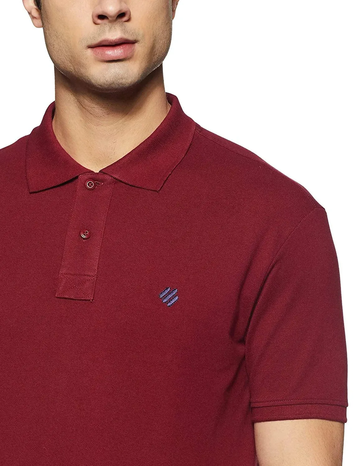 ONN Men's Cotton Polo T-Shirt (Pack of 2) in Solid Black Melange-Maroon colours