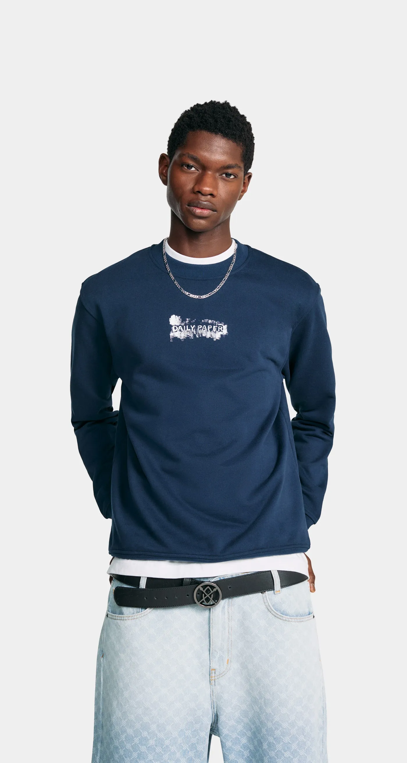 Peagant Blue Scratch Logo Sweater