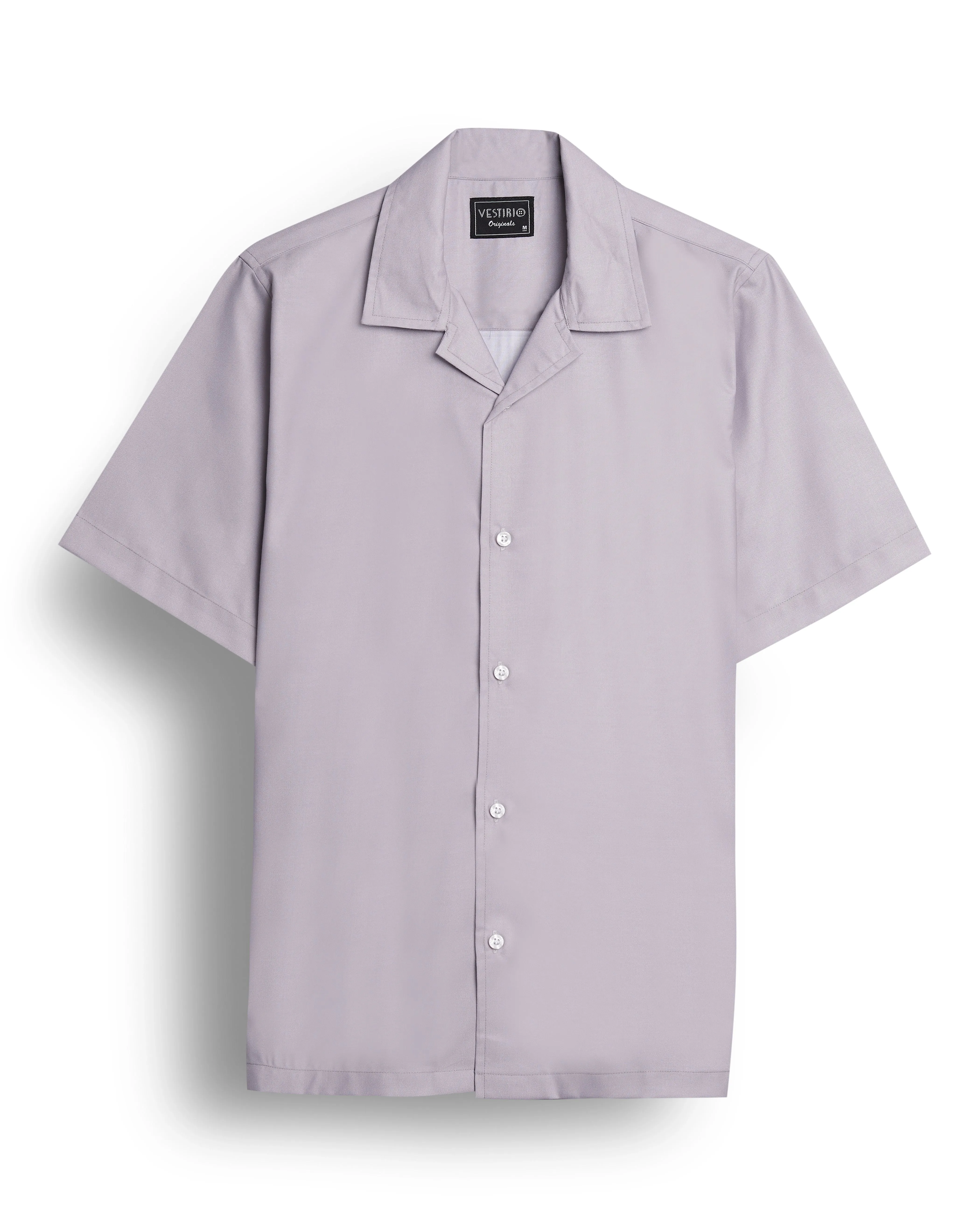 Mens Pink Camp Collar Shirt with Back Print - Trendy Bowling Style