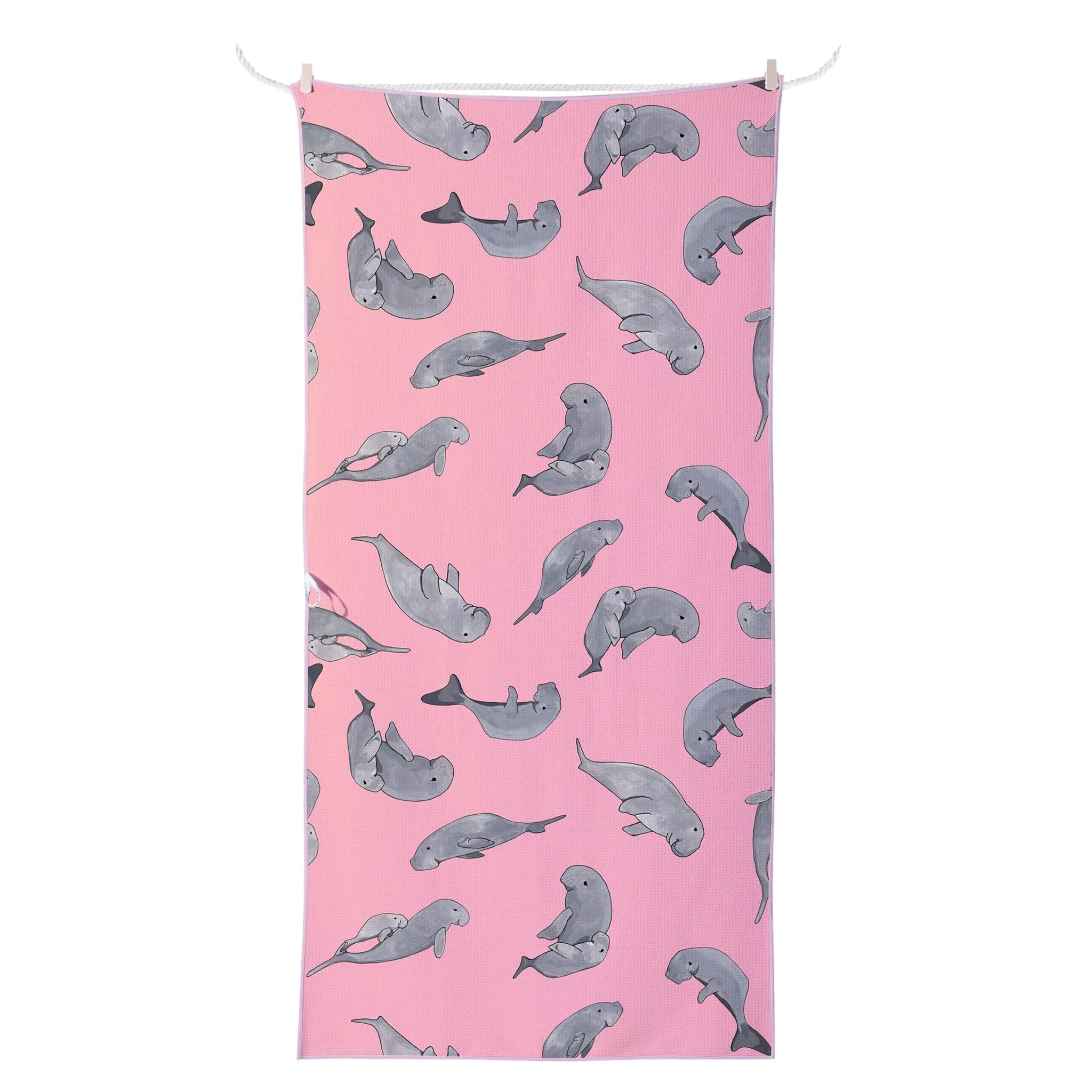 Pink Dugong Sand Free Beach Towel