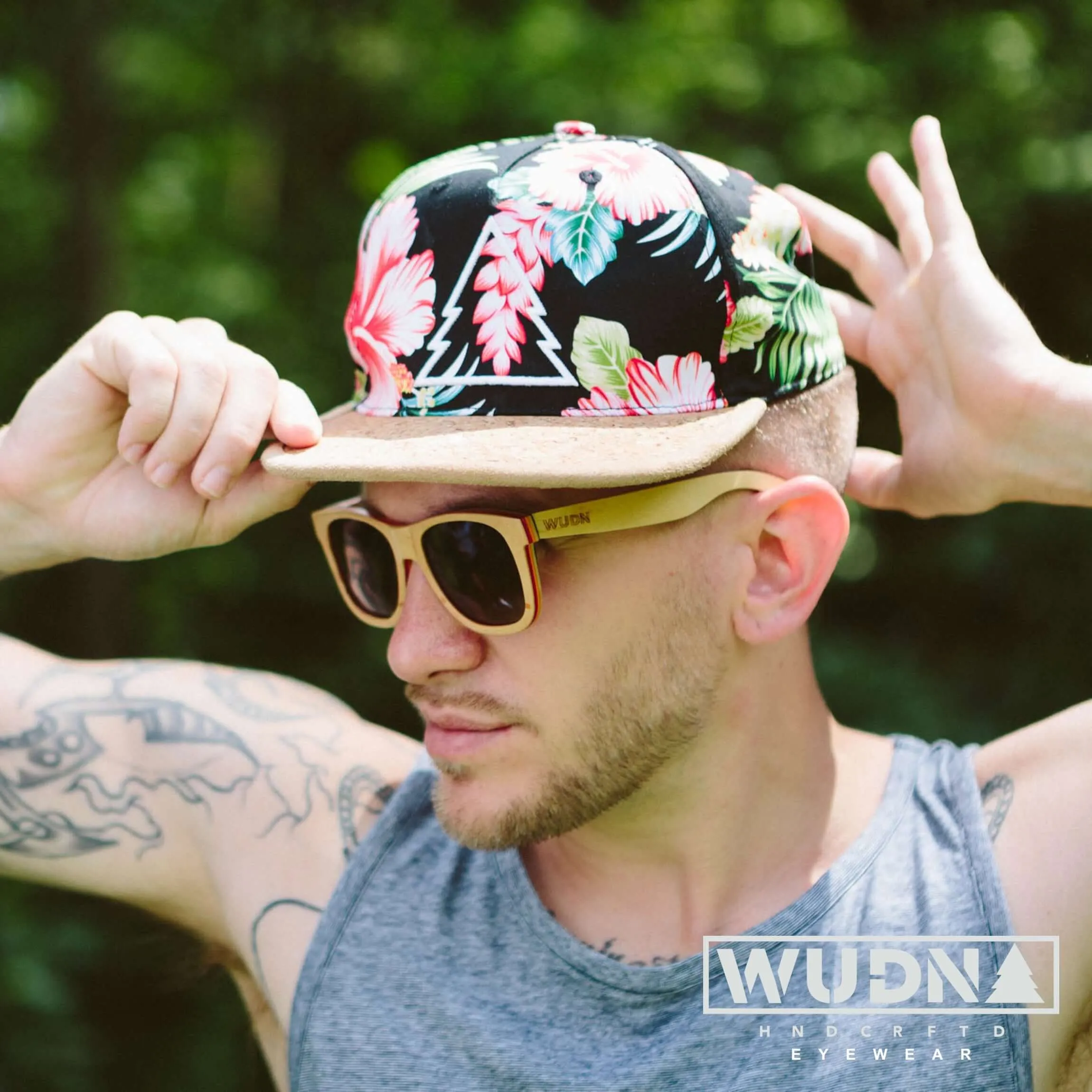 Recycled Skatedeck Kickflip Natural Sunglasses by WUDN