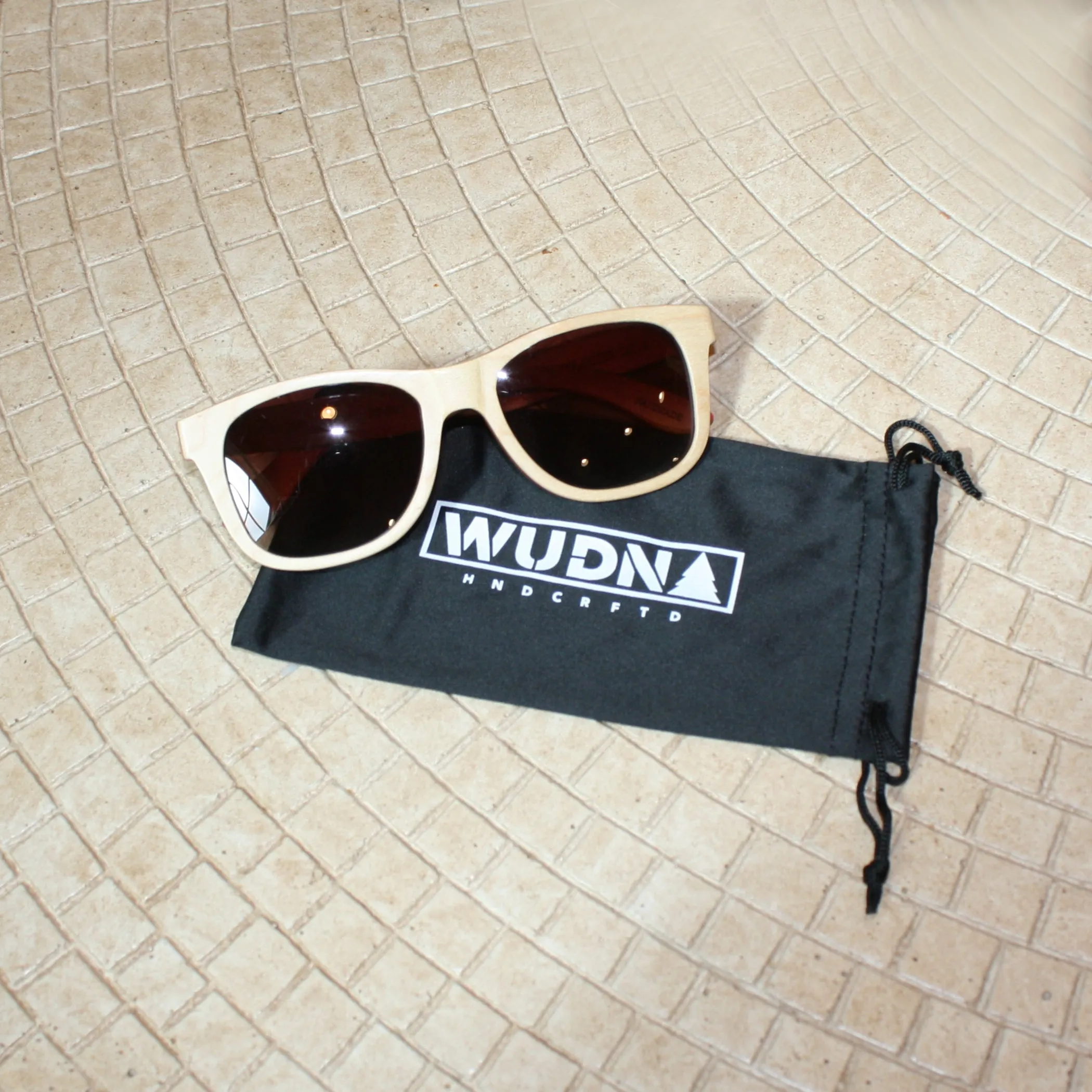 Recycled Skatedeck Kickflip Natural Sunglasses by WUDN