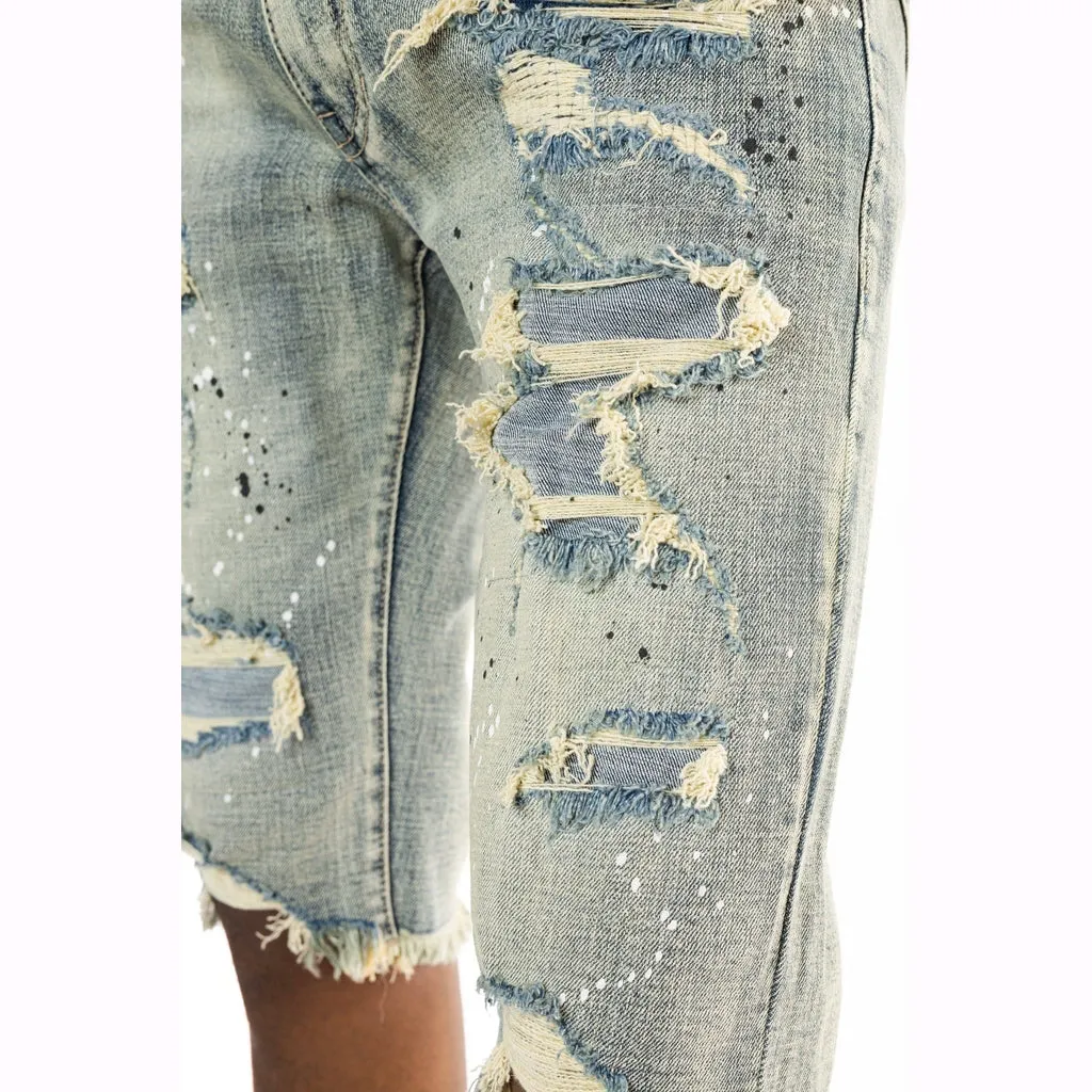 Ripoff Semi Basic Jean Shorts - Hyster Blue