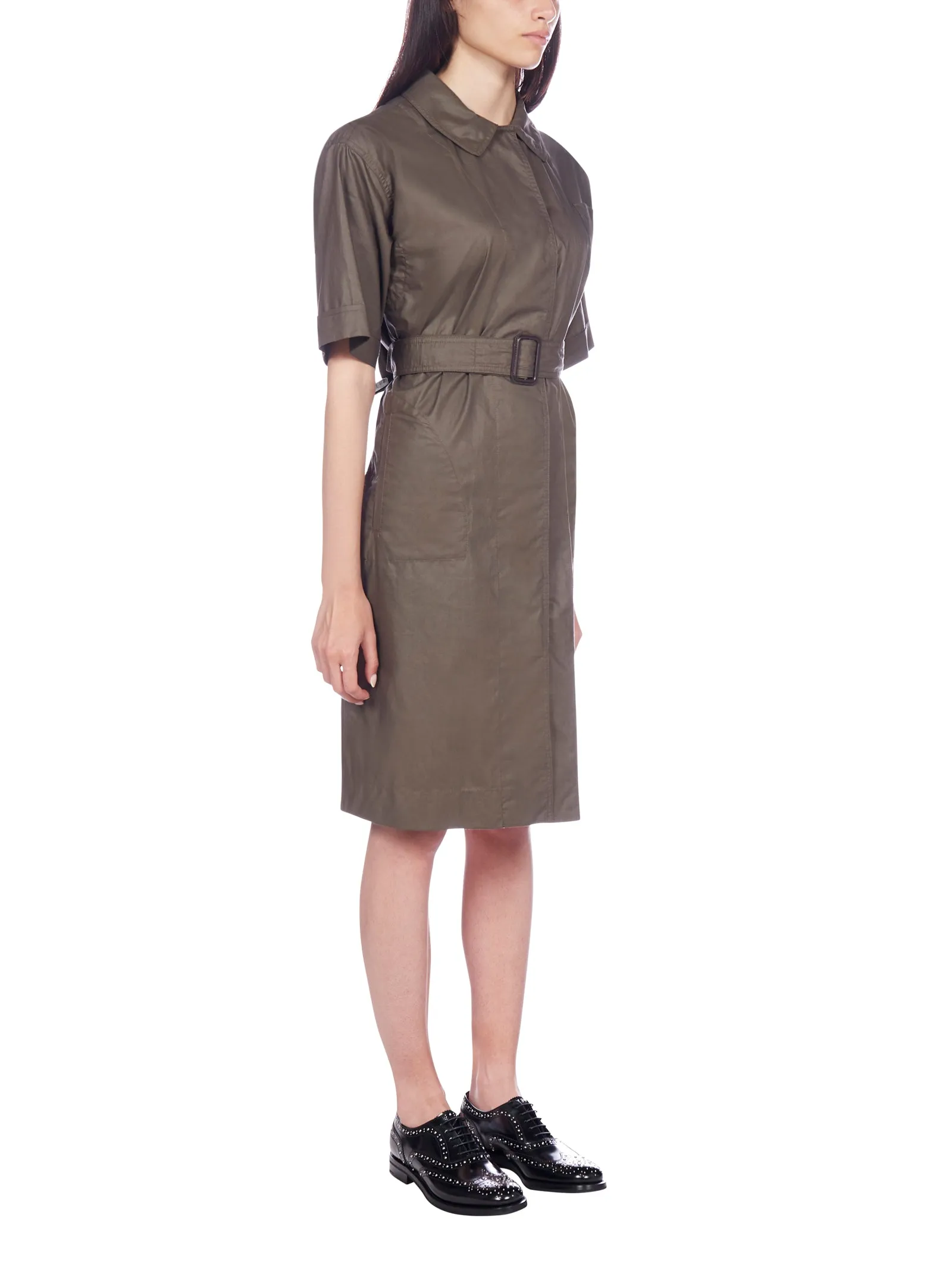 'S Max Mara Short Sleeve Belted Dress