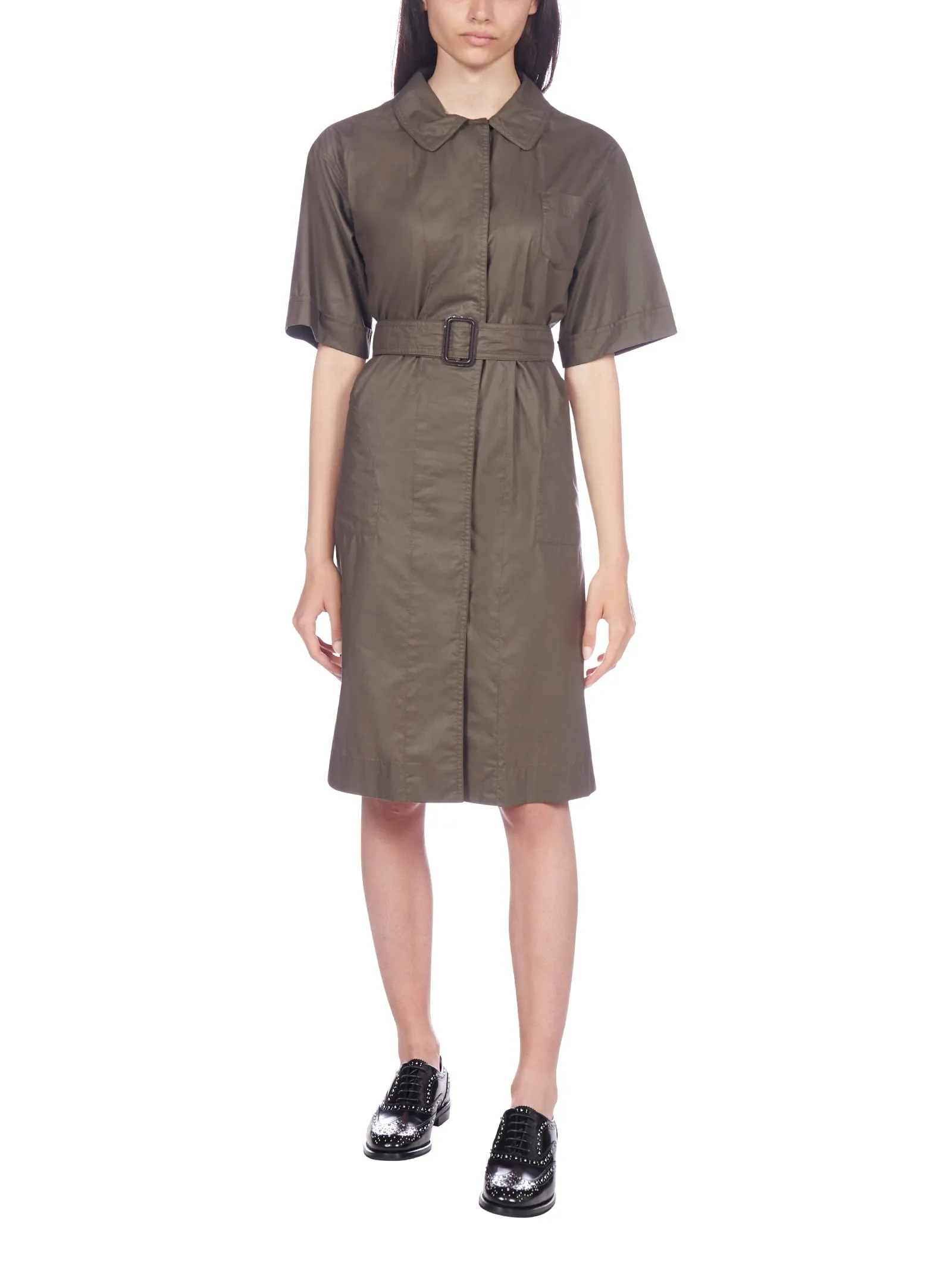 'S Max Mara Short Sleeve Belted Dress