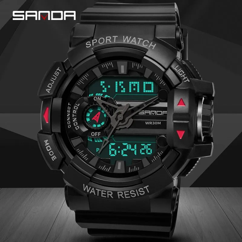 SANDA Men's Sports Digital Watches Male Military Quartz Wrist Watches Top Brand Digital-Watch waterproof Relogio Masculino