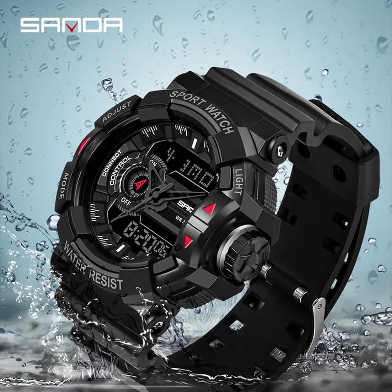 SANDA Men's Sports Digital Watches Male Military Quartz Wrist Watches Top Brand Digital-Watch waterproof Relogio Masculino