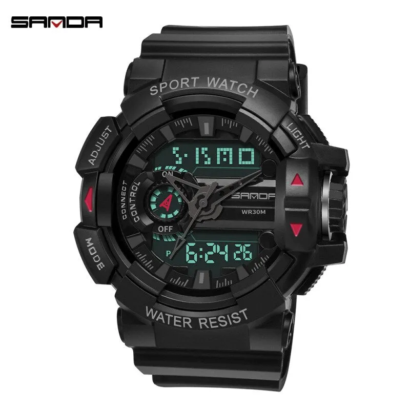 SANDA Men's Sports Digital Watches Male Military Quartz Wrist Watches Top Brand Digital-Watch waterproof Relogio Masculino