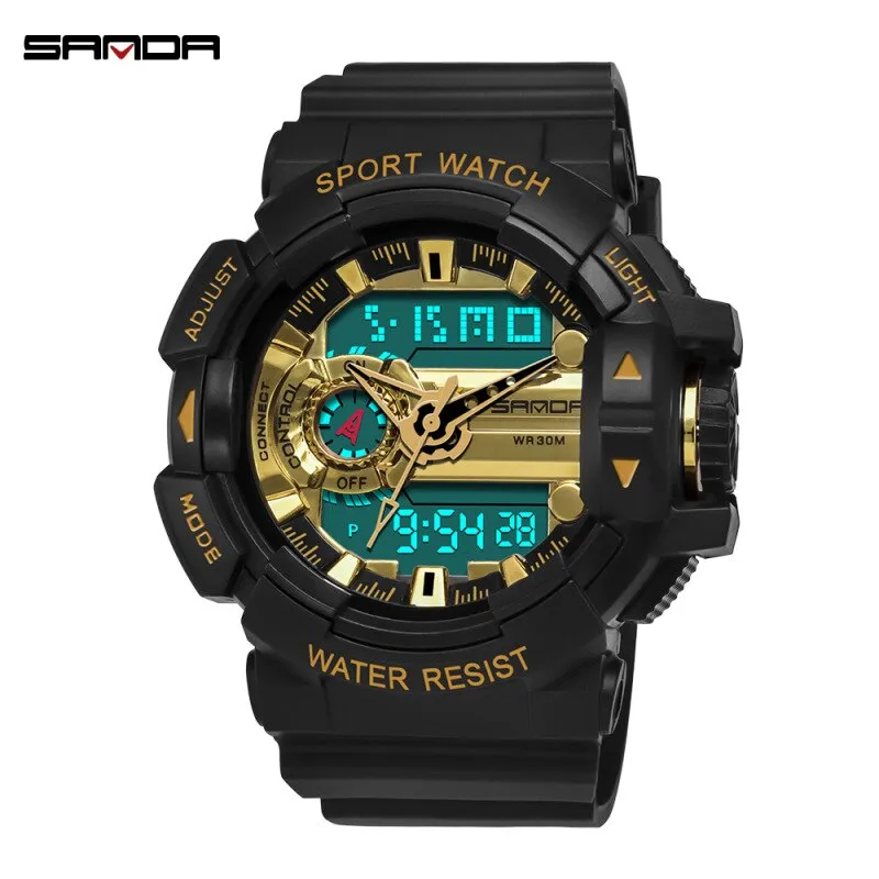 SANDA Men's Sports Digital Watches Male Military Quartz Wrist Watches Top Brand Digital-Watch waterproof Relogio Masculino