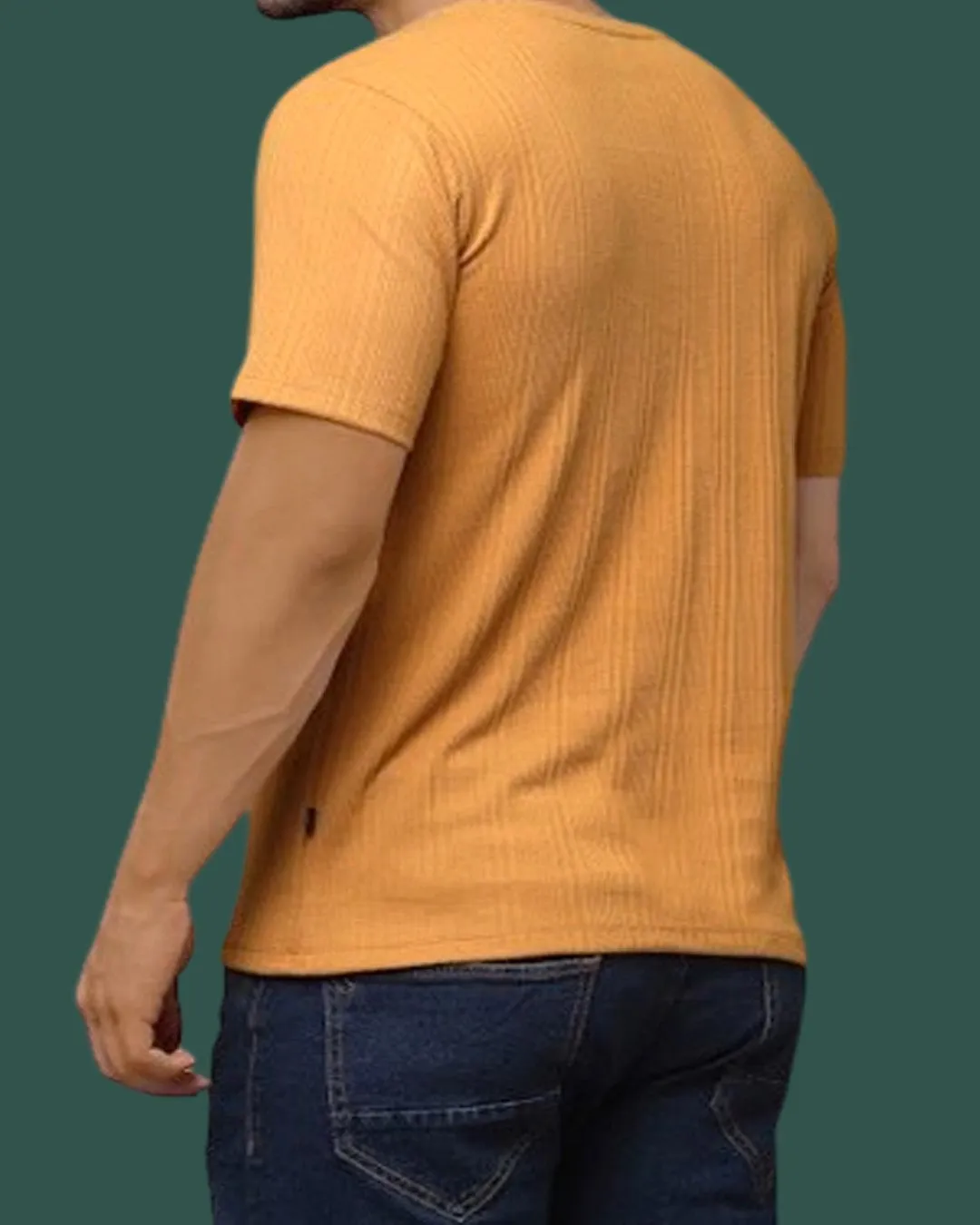 Self Textured Slim Fit T-Shirt