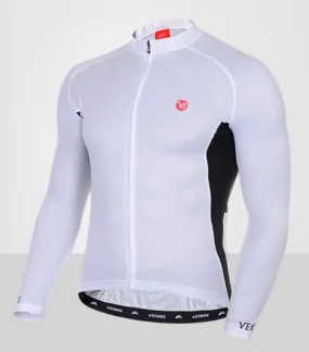 Simple Style White Men Long Sleeve Cycling Jersey