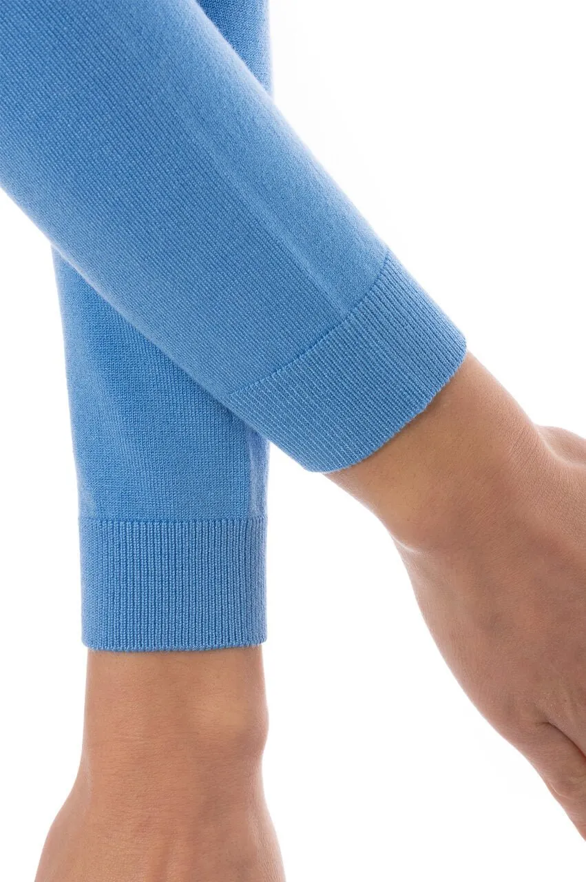 Sky Blue Stretch V-Neck Sweater