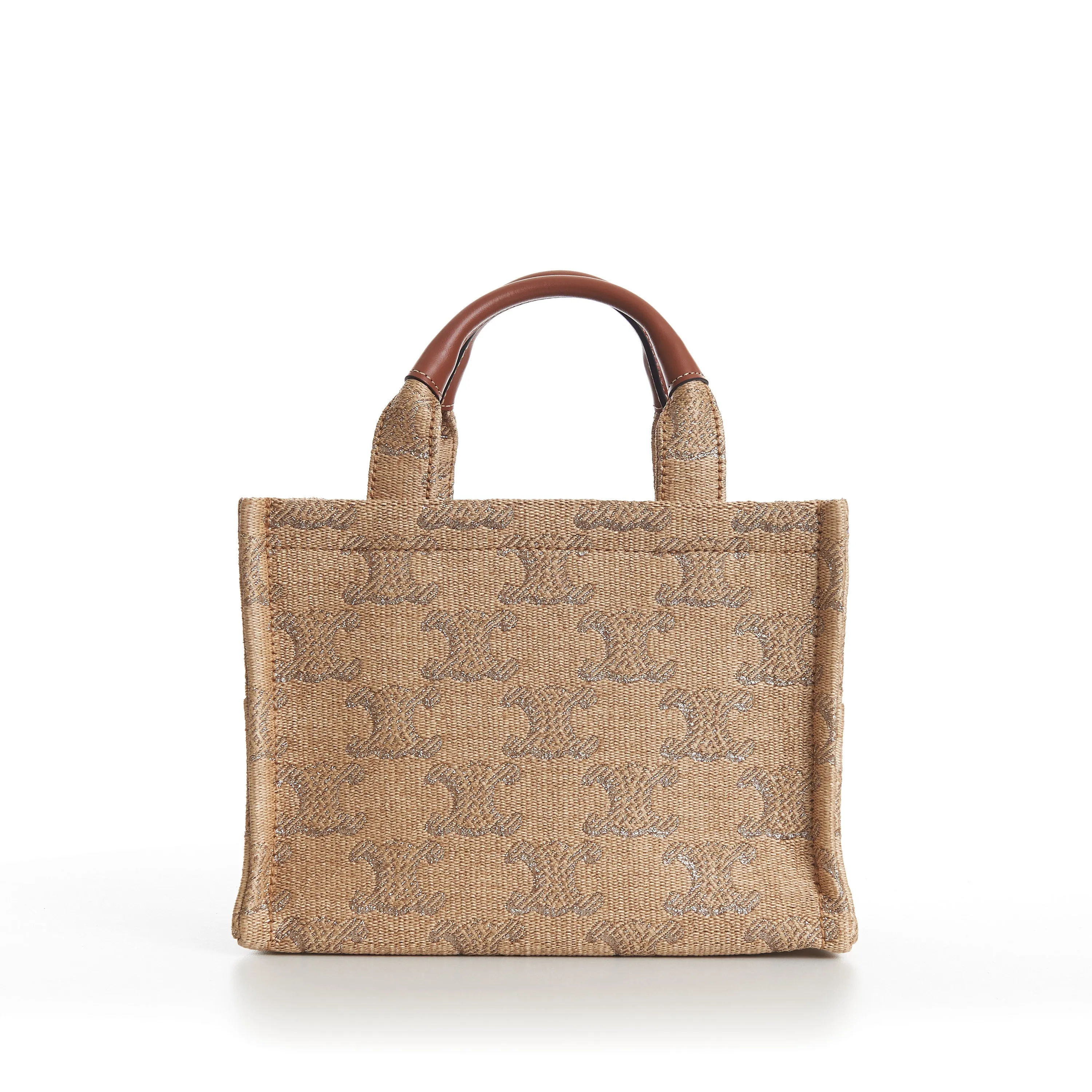 Small Cabas Thais In Raffia Effect Textile With Triomphe Jacquard