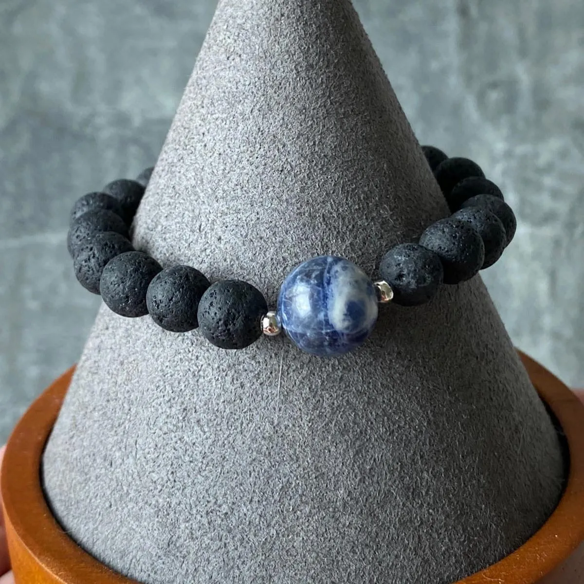 Sodalite & Lava Stone Men Bracelet