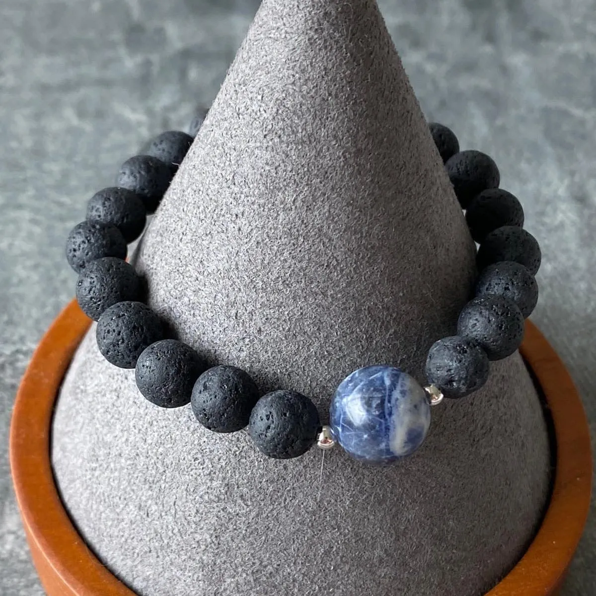 Sodalite & Lava Stone Men Bracelet