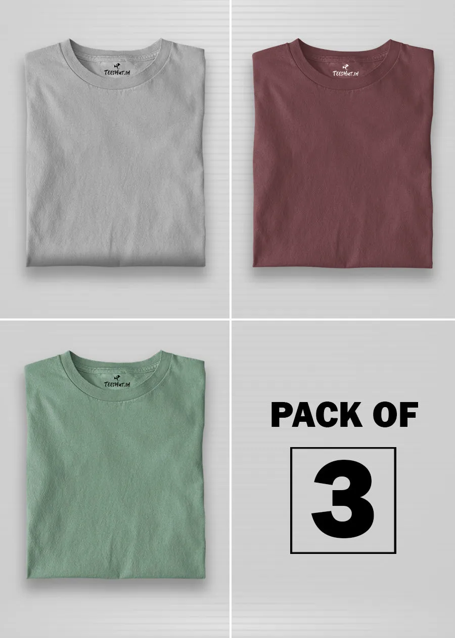 Solid Half Sleeve T-Shirt Women Combo - Pack of 3