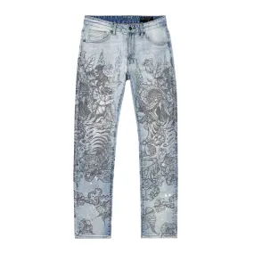 Tattoo Slim Fit Denim Jeans - Sherman Blue