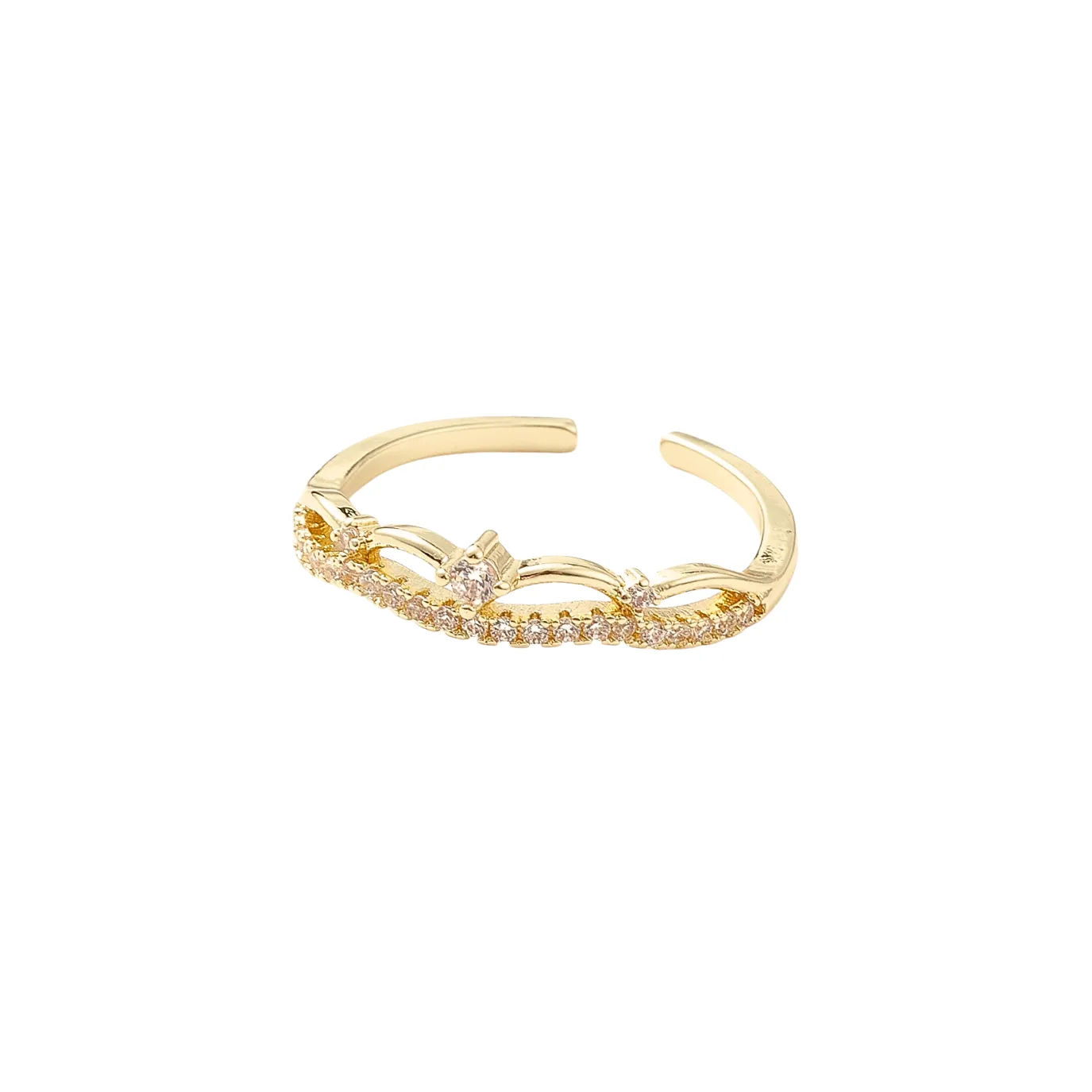 The Princess Tiara Adjustable Ring in Gold and Silver