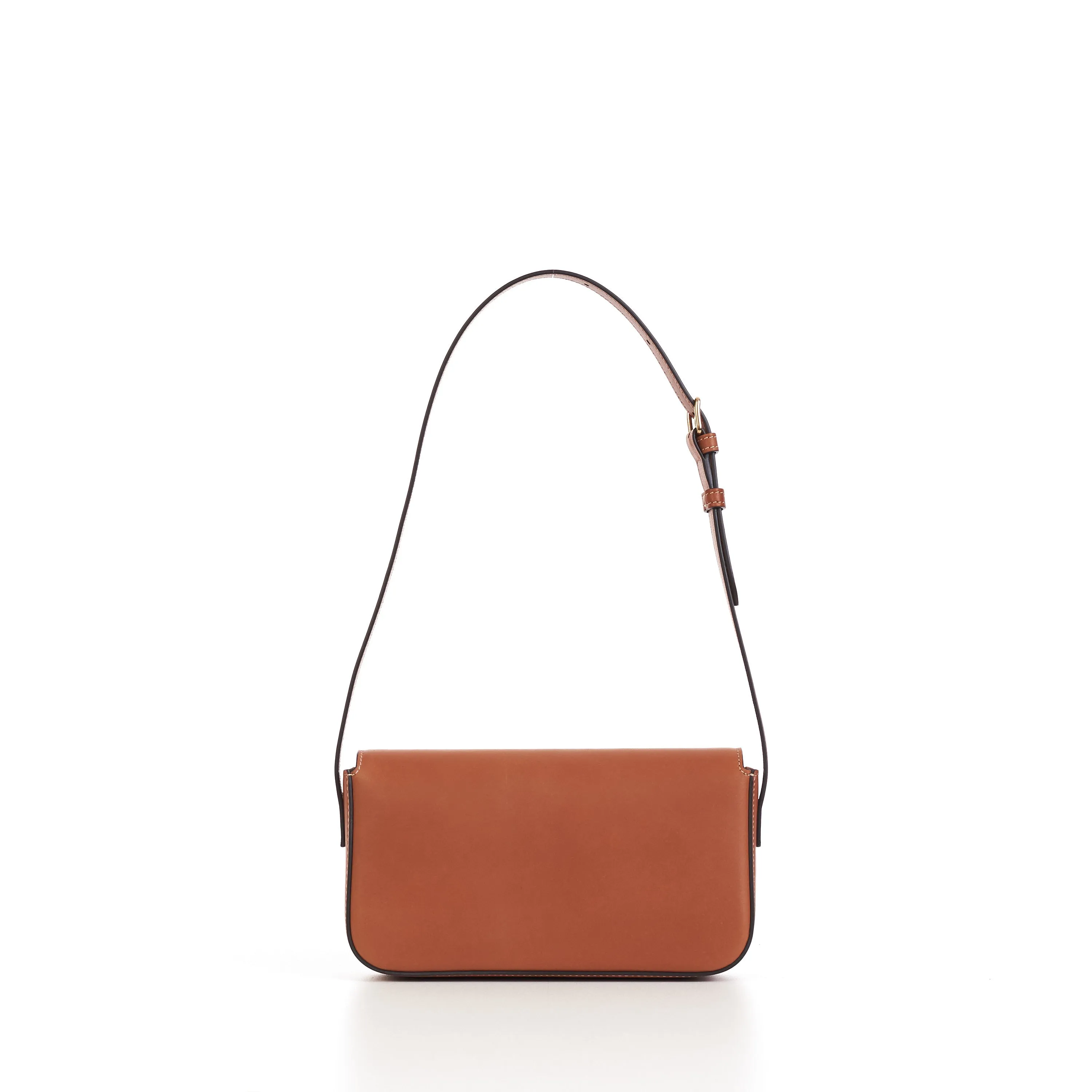 Triomphe Shoulder Bag In Tan Brown Natural Calfskin