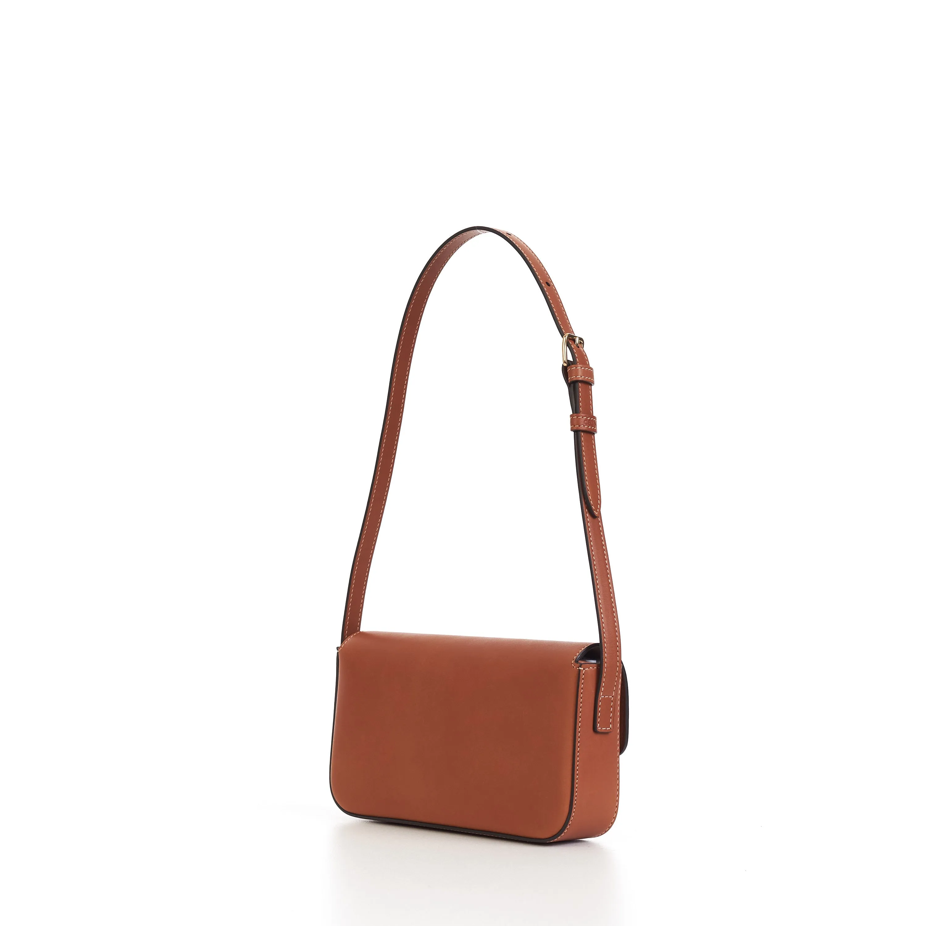 Triomphe Shoulder Bag In Tan Brown Natural Calfskin